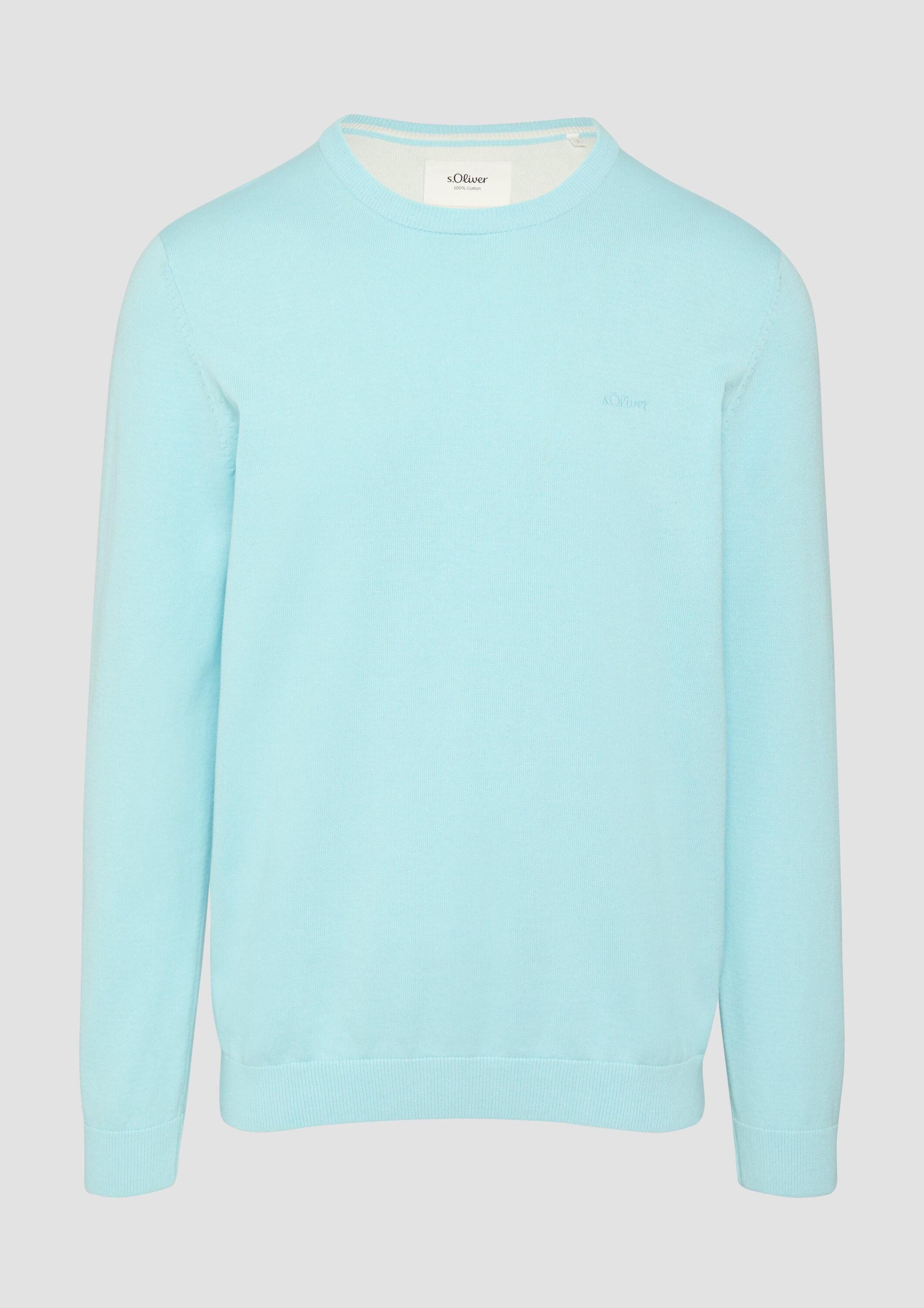 s.Oliver Longpullover Strickpullover Strickpullover mit Logo-Stickerei