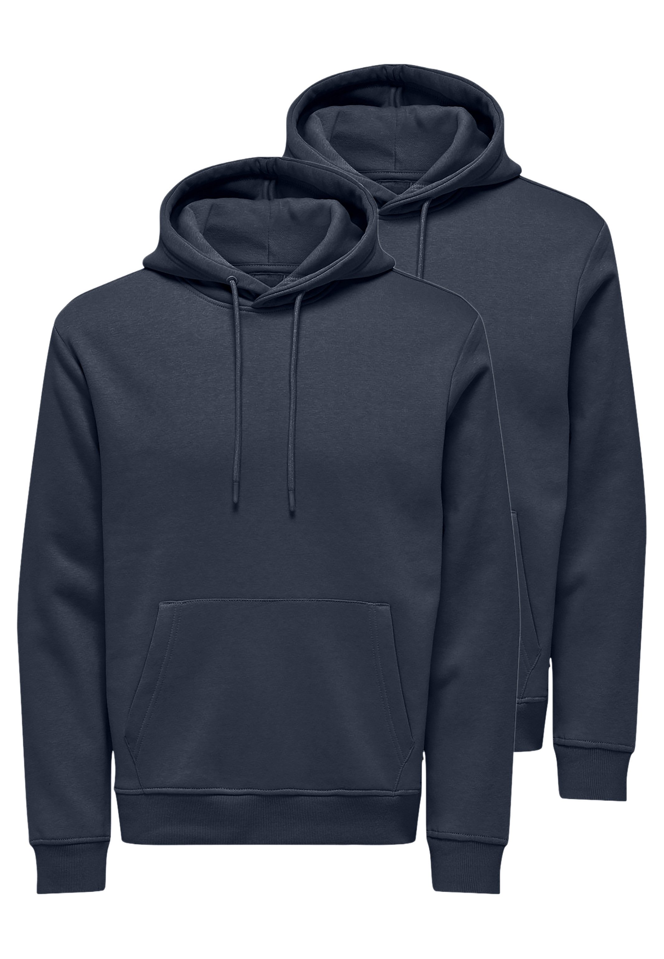 ONLY & SONS Hoodie 2er Pack Connor (Spar-Set, 2-tlg) Sweatshirt / Hoodie - Atmungsaktiv - Hoodie mit lässigem Look