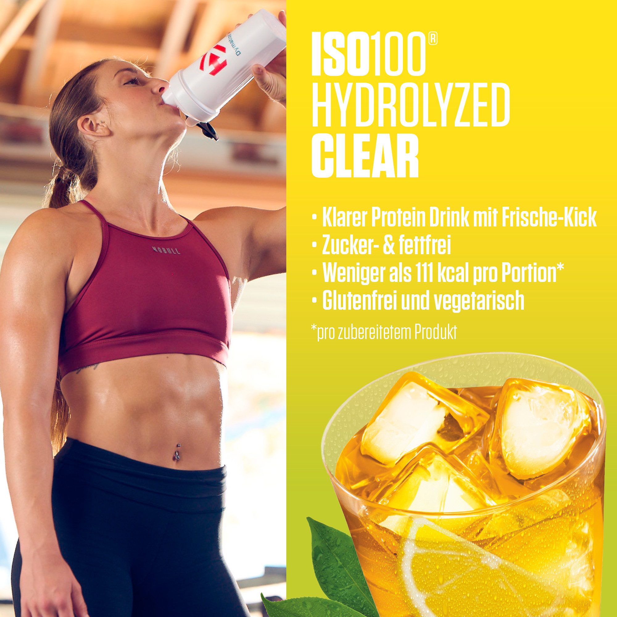 Dymatize ISO 100 Hydrolized Clear Lemon Ice Tea 512g Whey Protein Pulver Pulver, 1 er 1 St., 512 g