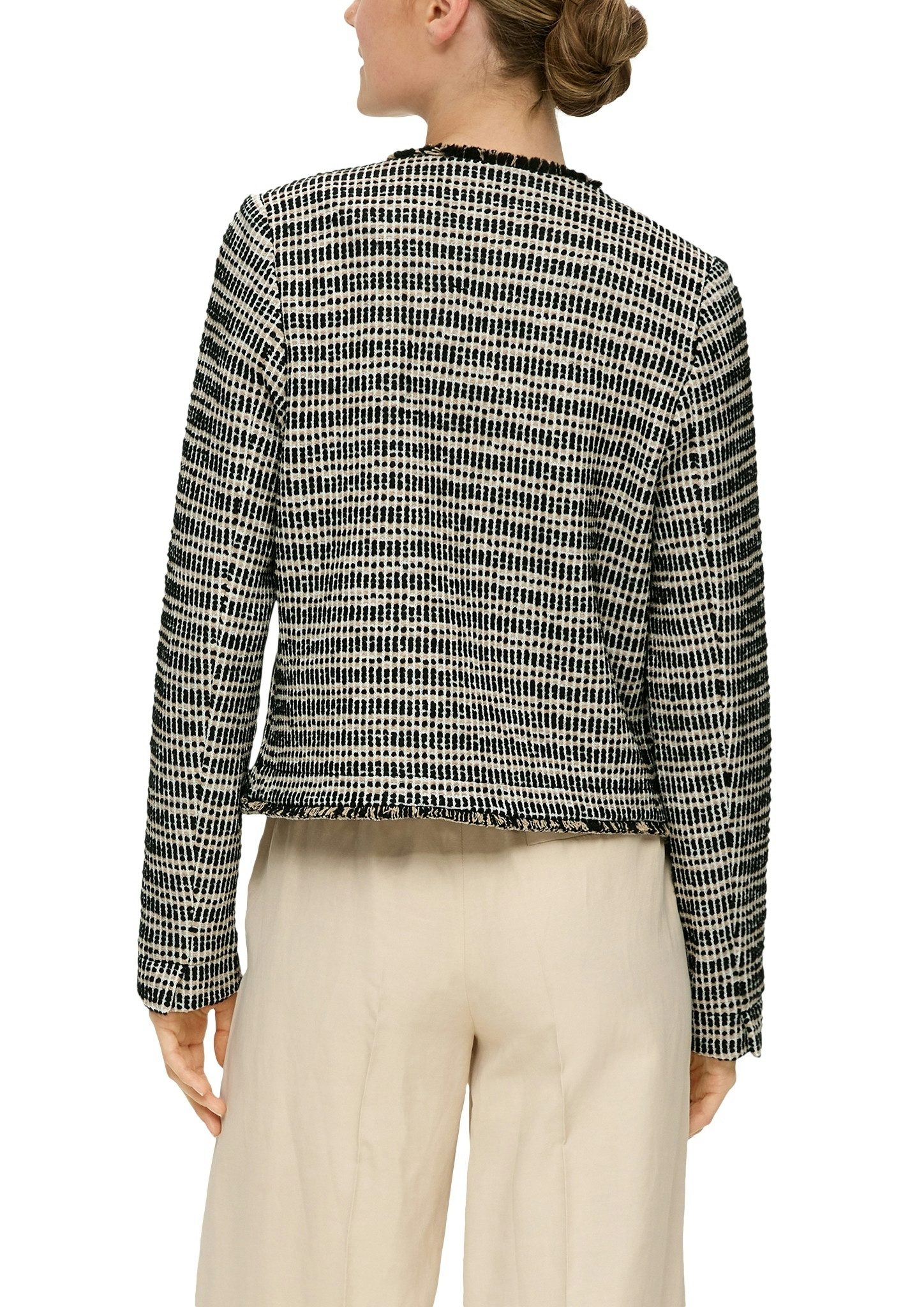 s.Oliver BLACK LABEL Bolerojacke ohne Verschluss und aus Bouclé