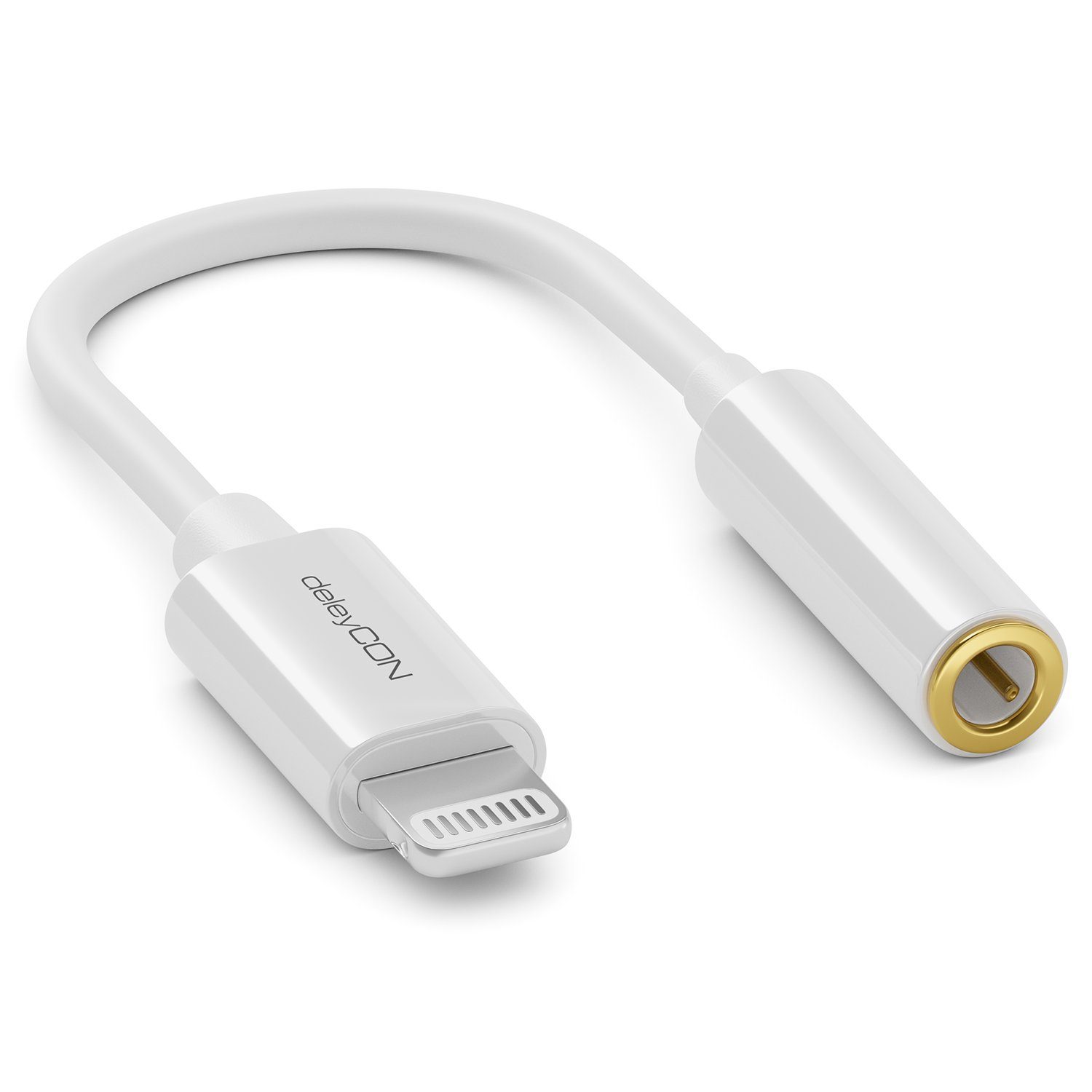 deleyCON deleyCON Kopfhörer Adapter für iPhone Lightning 8-Pin auf 3,5mm  Audio-Kabel, AUX Kabel perfekt für Apple Handy, Smartphone, Tablet // Apple  MFi Zertifiziert