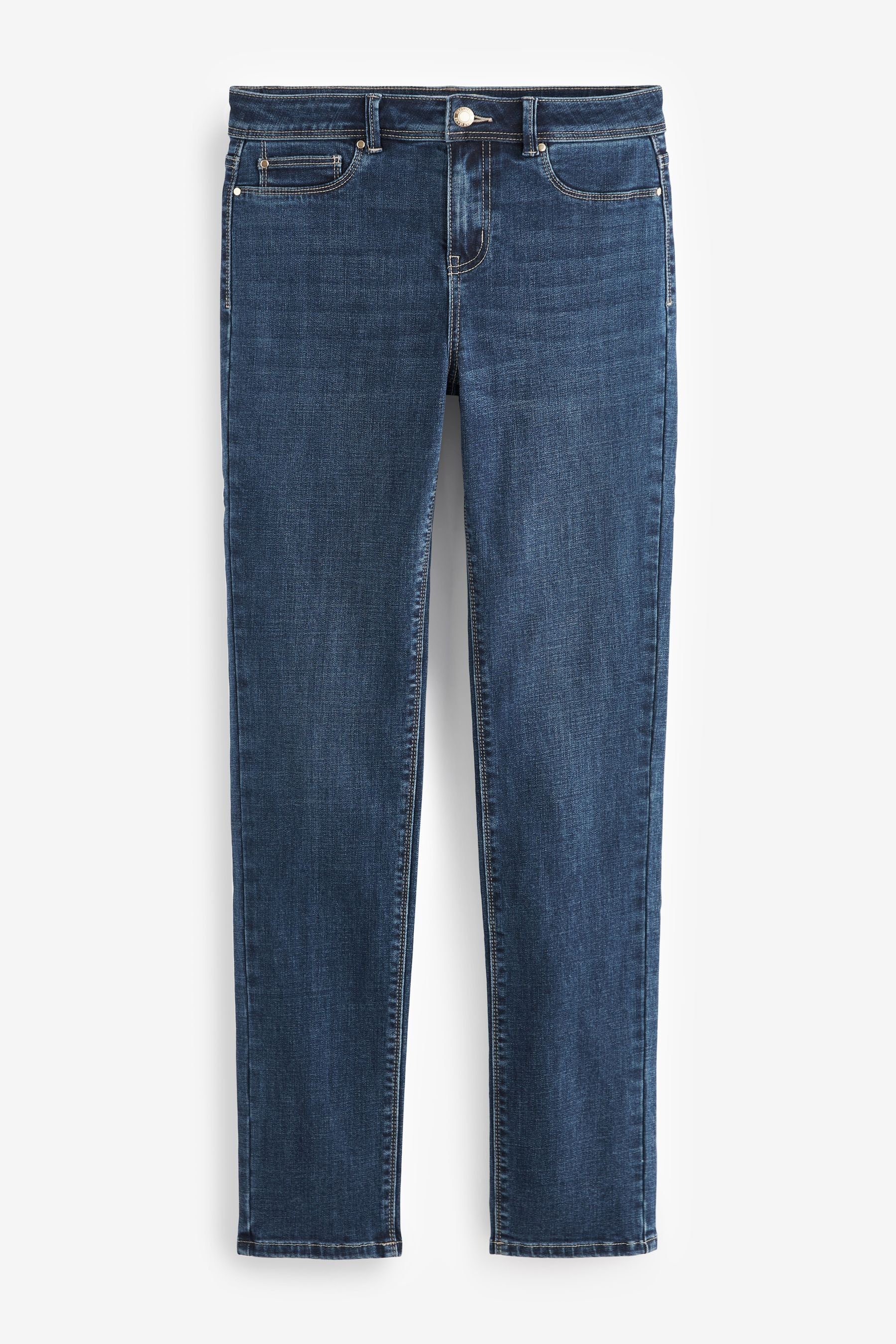 Power-Stretch-Jeans Dark Blue Slim-fit-Jeans (1-tlg) Slim Next Fit