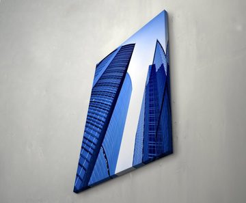 Sinus Art Leinwandbild Fotografie - hohes Bürogebäude - Leinwandbild