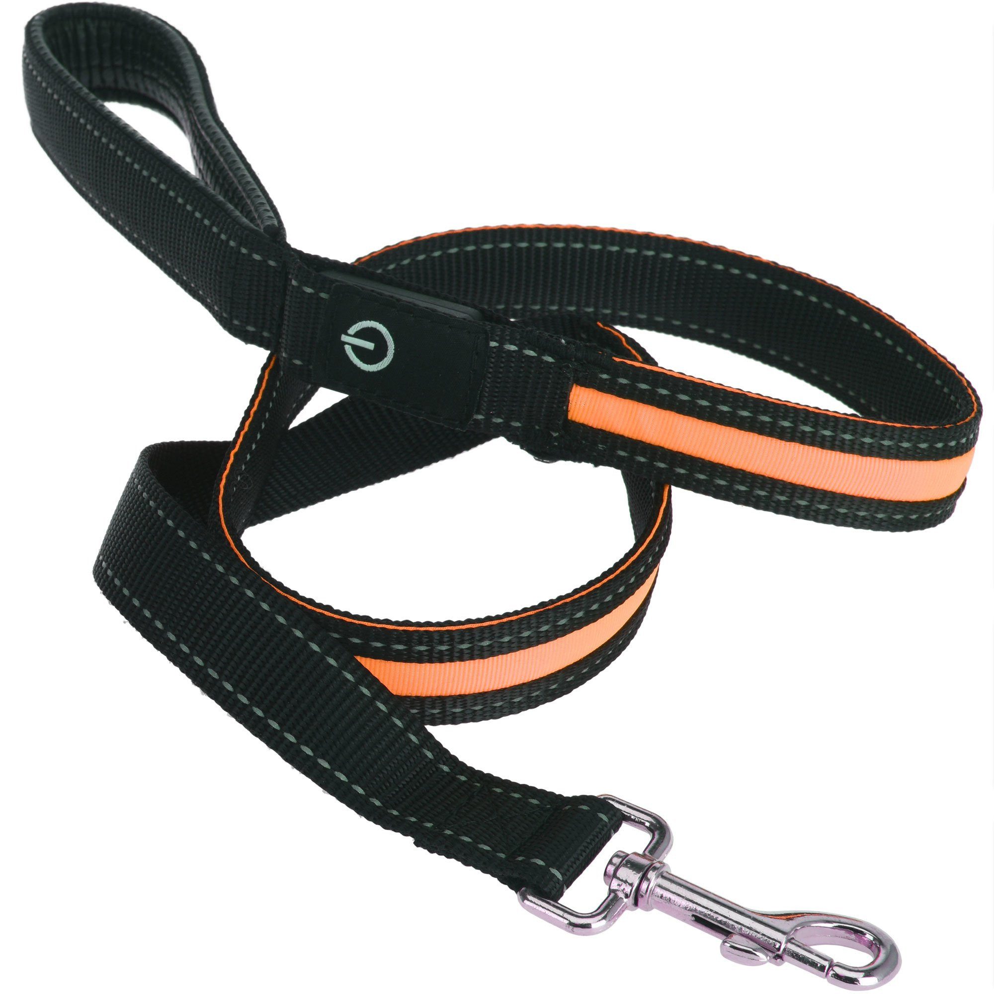 PETS Collection Hundeleine Leuchtende Hundeleine LED, orange, 120 cm, Kunststoff