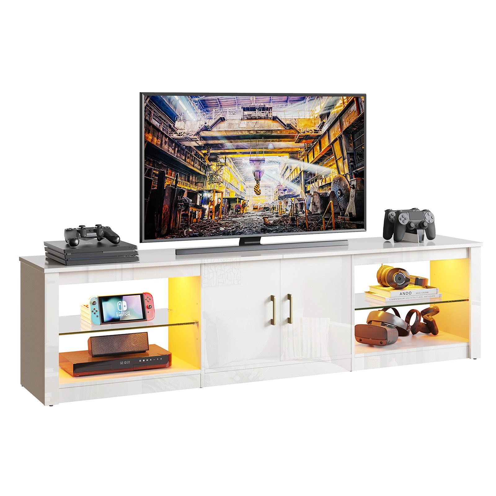 Bestier TV-Schrank Lowboard mit LED Beleuchtung günstig online kaufen