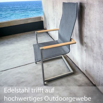 KETTLER Sessel Kettler SENSE Stapelsessel Freischwinger Edelstahl - Teak