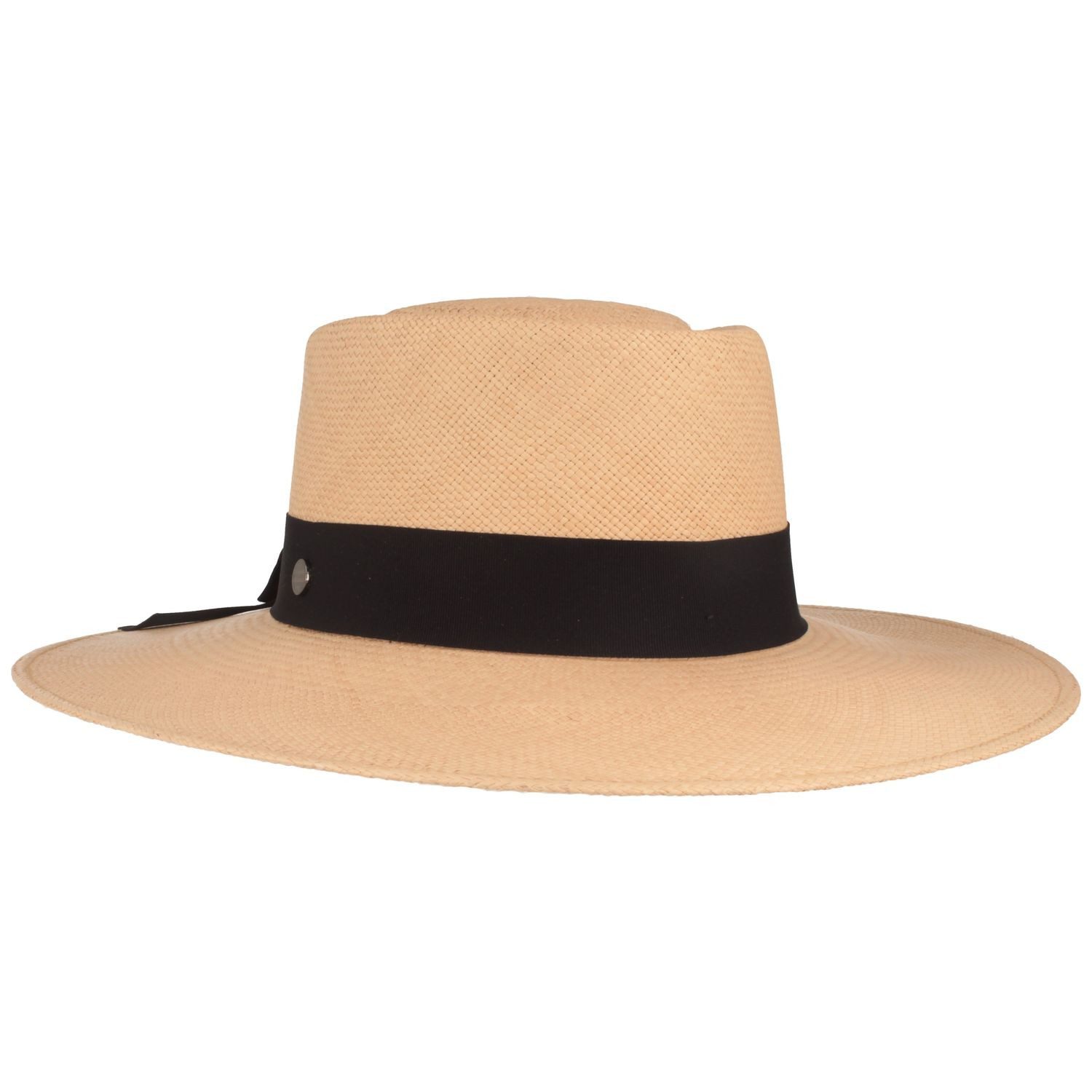 Breiter Strohhut Panama-Bolero mit Schleife & UV-Schutz 50+