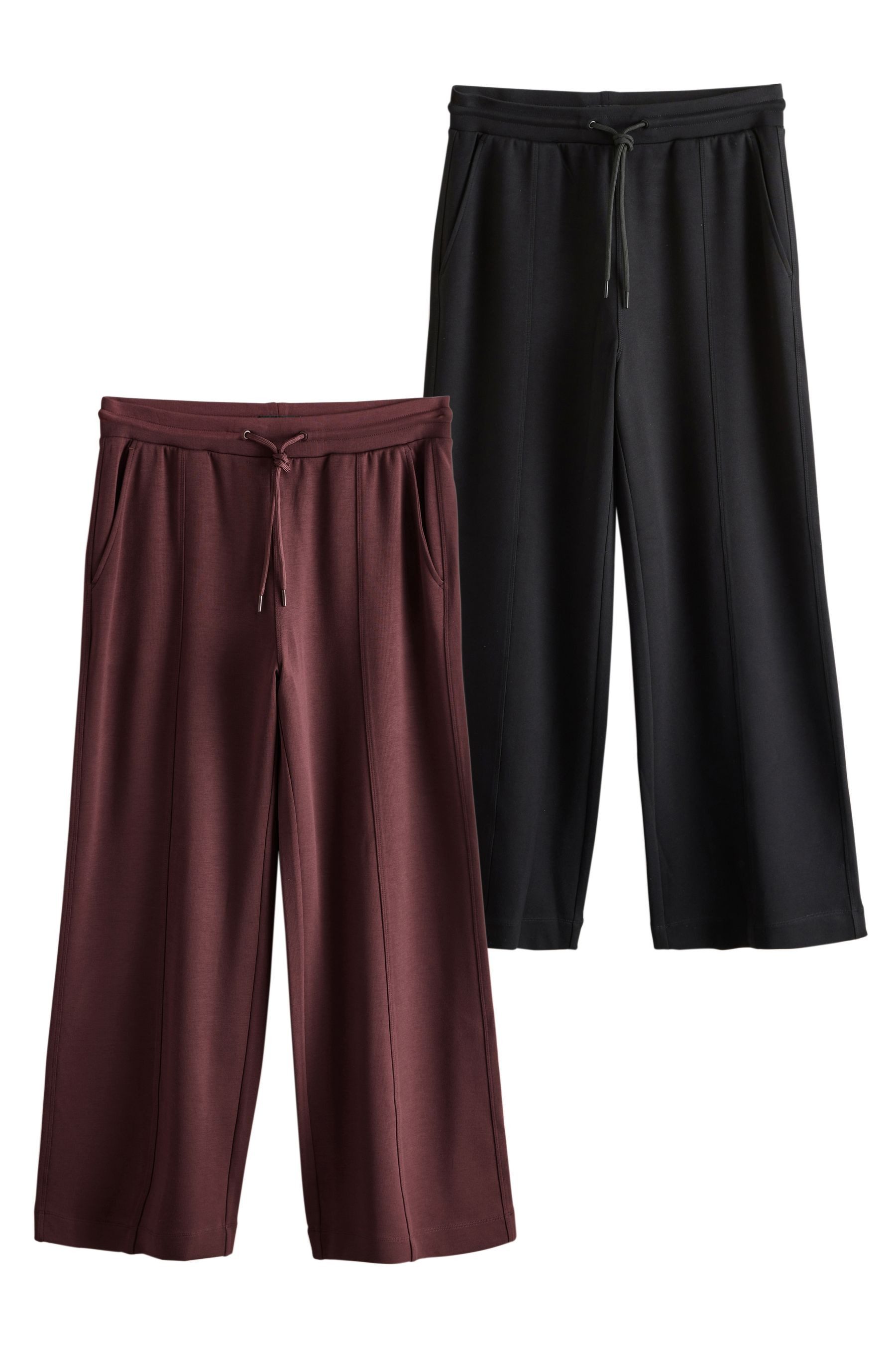 Jogginghose Jersey-Jogginghose mit weitem Bein, 2er-Pack