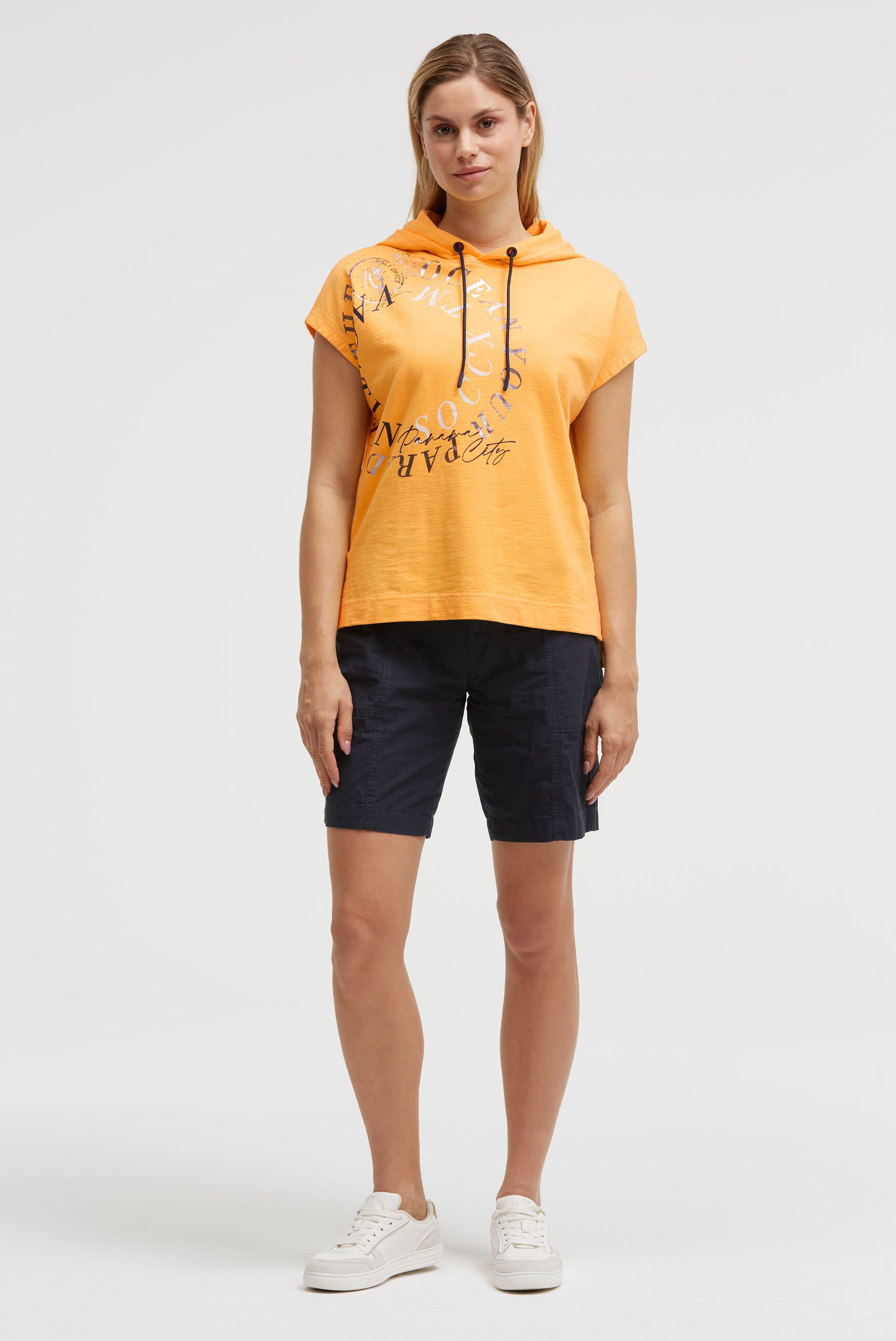 SOCCX Kapuzensweatshirt mit überschnittener Schulter & Seitenschlitze