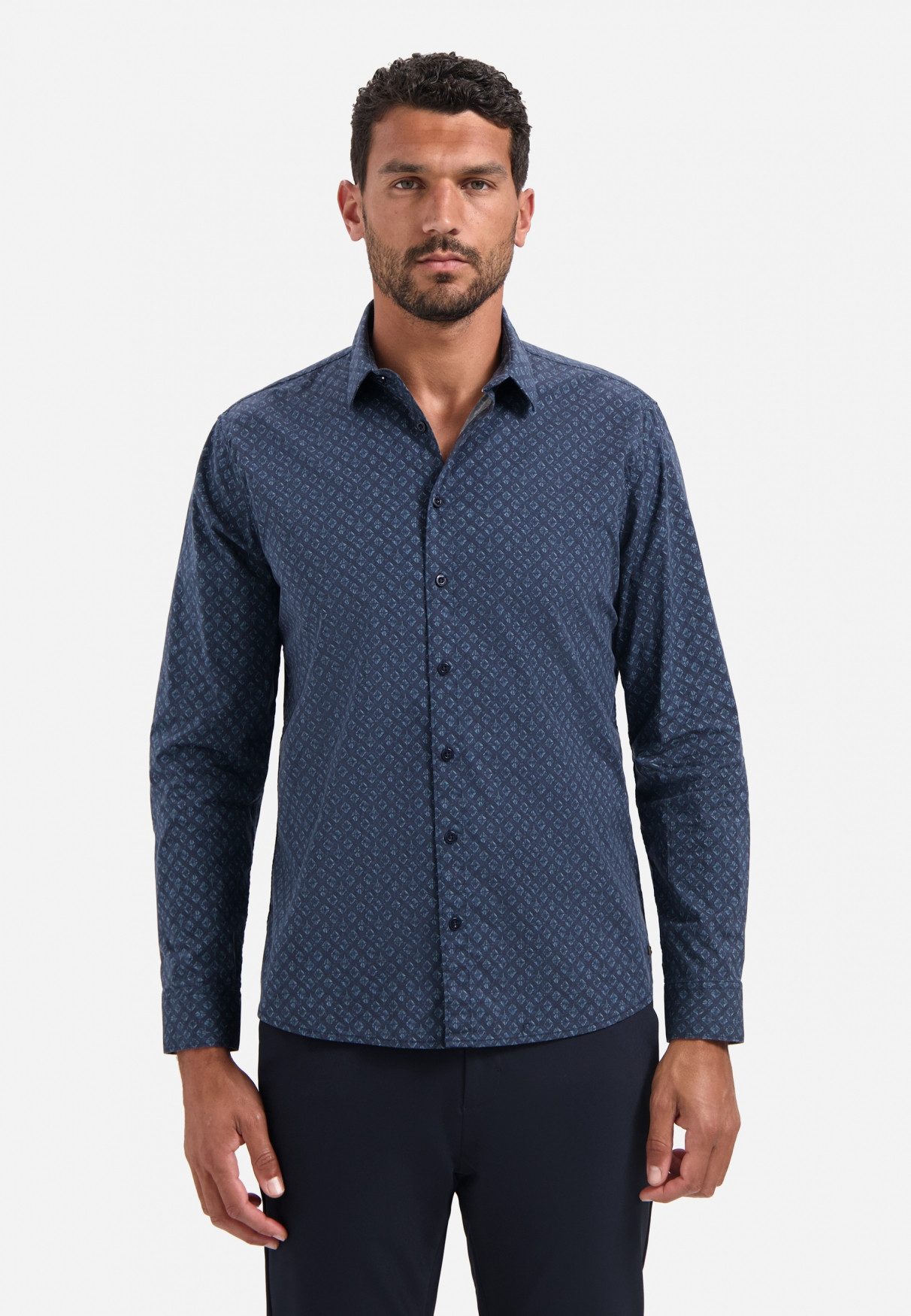 NO EXCESS Langarmhemd No Excess Stretchhemd günstig online kaufen