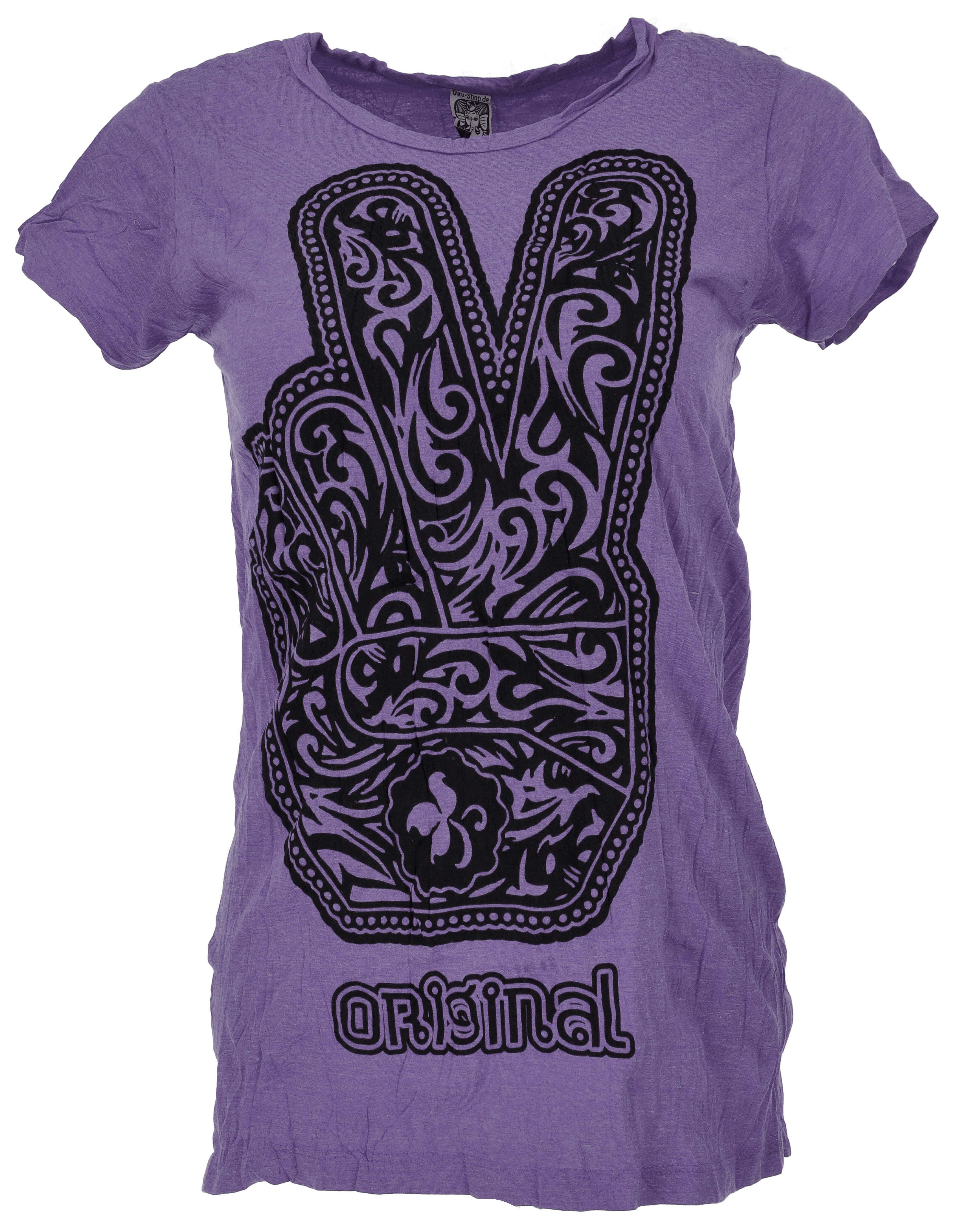 Guru-Shop T-Shirt GURU Basic T-Shirt, Damen Yoga Shirt, Peace -.. Festival, Goa Style, alternative Bekleidung