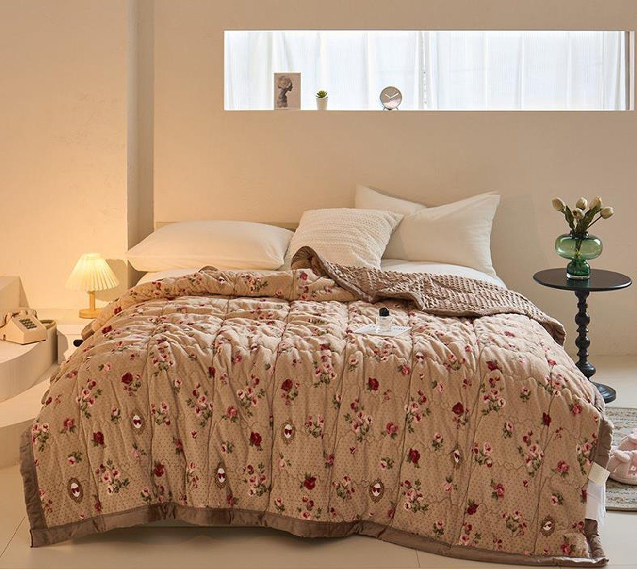 Wohndecke Verdickte Samtdecke für den Winter, mit Polka-Dot-Muster, HOHEA H, geeignet für Büro-Nickerchen, Milchsamt-Sofabezug, Bettdecke | Kinderdecken