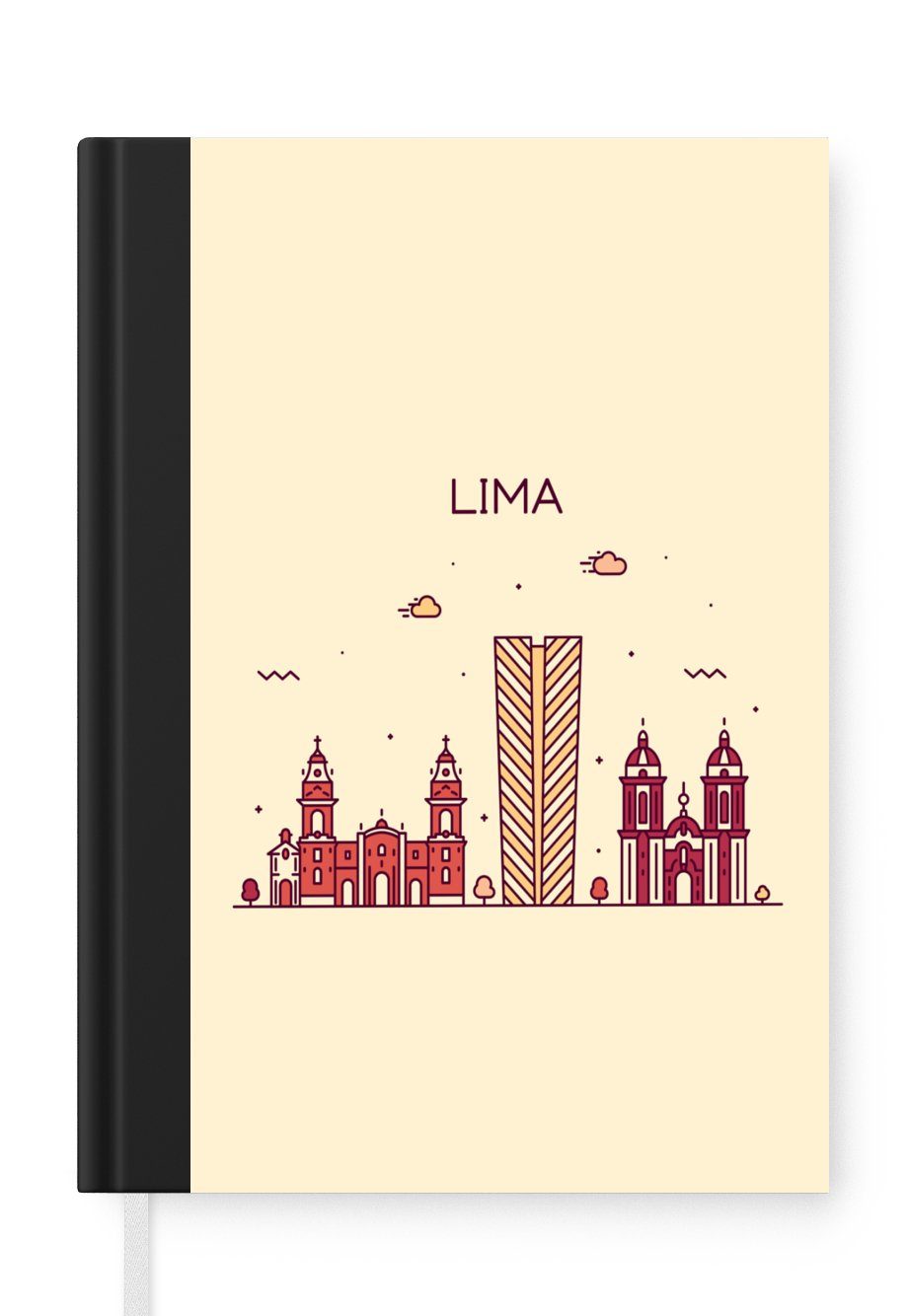 MuchoWow Notizbuch Skyline - Lima - Peru, Journal, Merkzettel, Tagebuch, Notizheft, A5, 98 Seiten, Haushaltsbuch