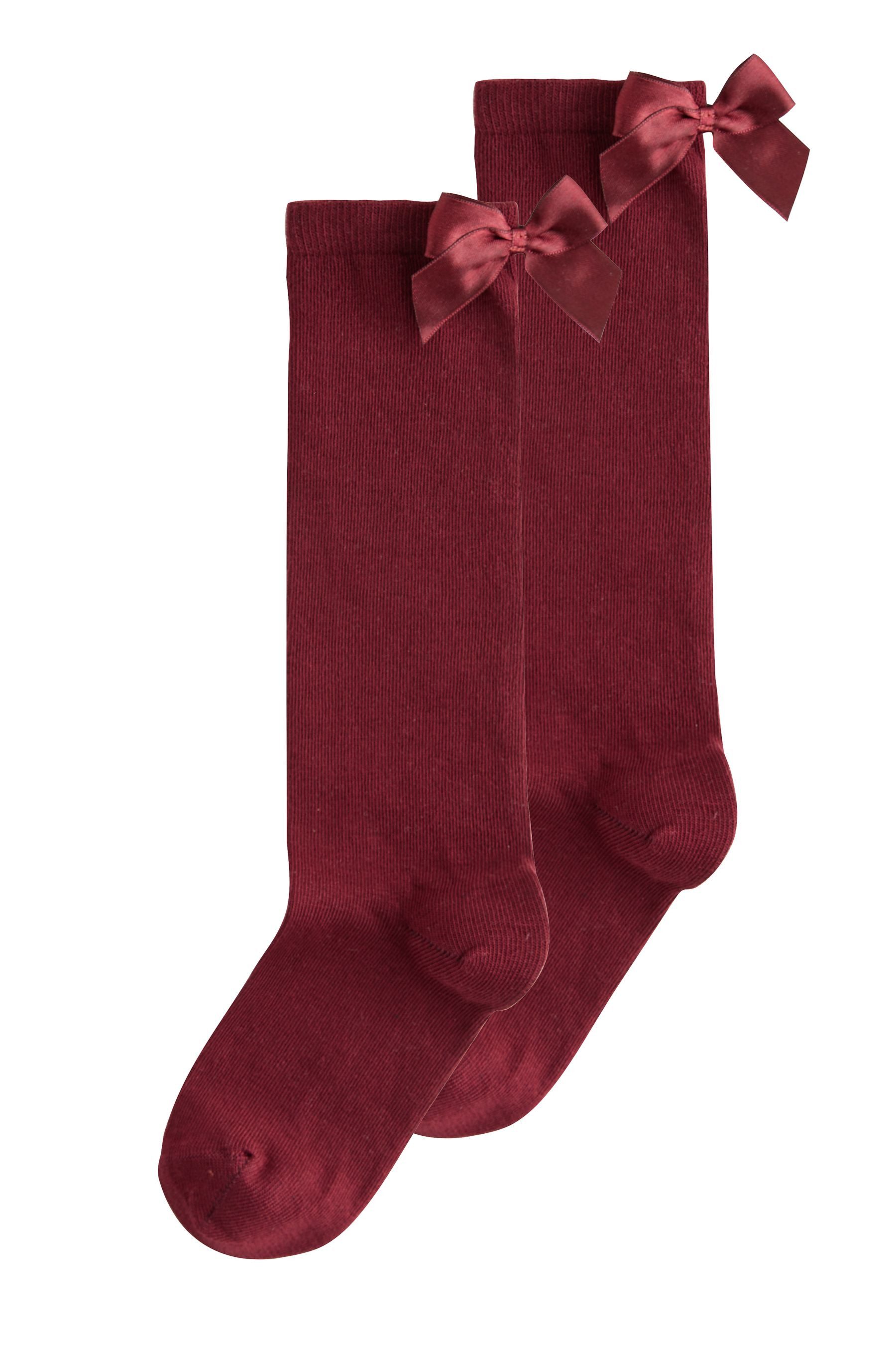 Next Kniestrümpfe Kniestrümpfe mit Schleife und Baumwollel, 2er-Pack (2-Paar)