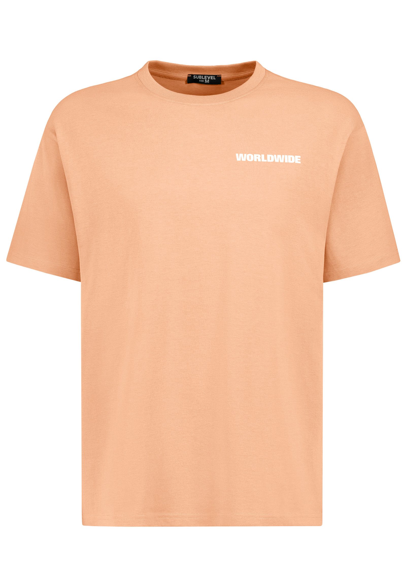 SUBLEVEL T-Shirt mit Front-Print 'WORLDWIDE' Kurzarm günstig online kaufen