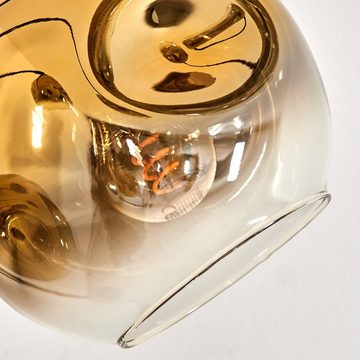 hofstein Stehlampe Stehlampe aus Metall/Glas in Schwarz/Gold/Klar, ohne Leuchtmittel, Leuchte mit Glasschirmen (15cm), Schalter, 5xE14, ohne Leuchtmittel