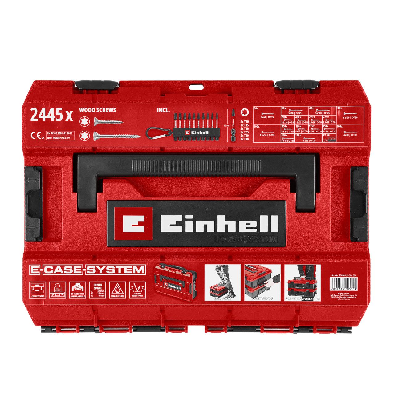 Einhell Holzbauschraube Einhell Schraubenset mit Bits in E-Case-Koffer