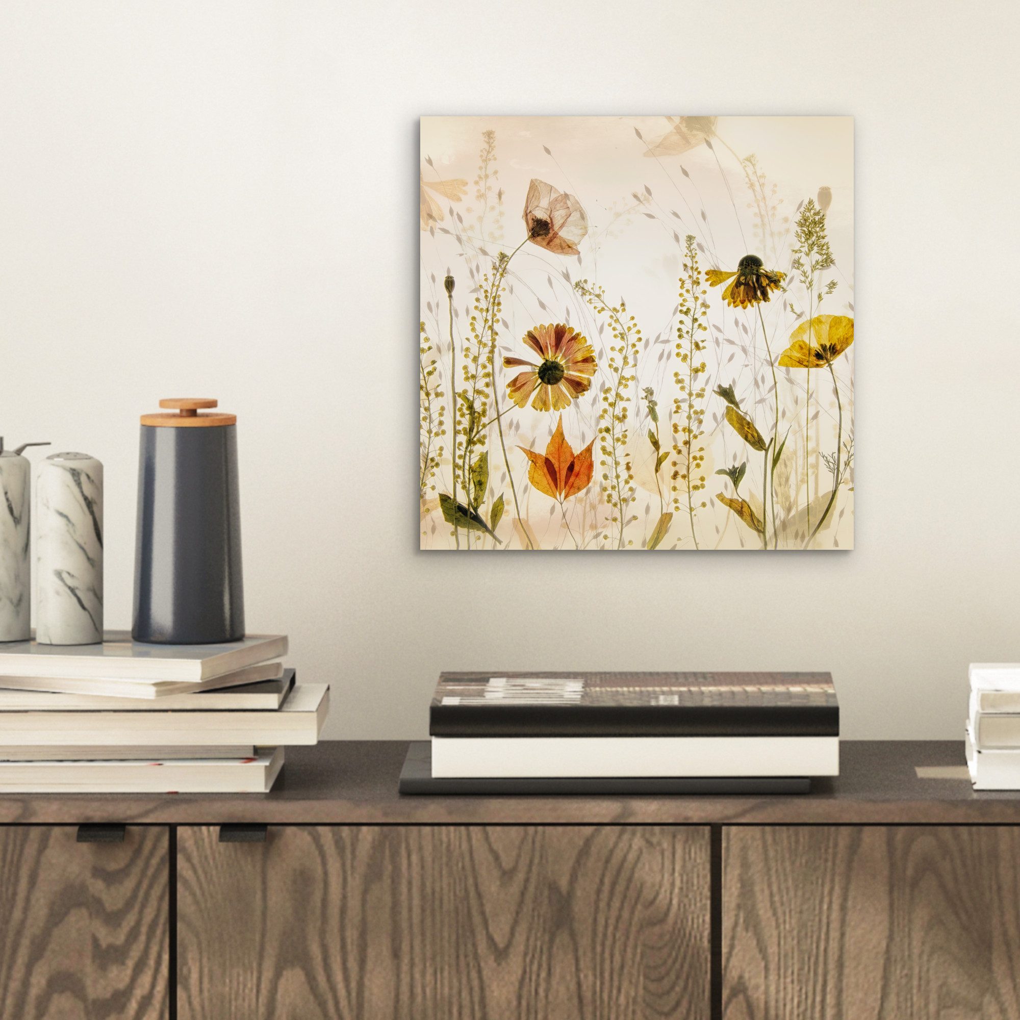 MuchoWow Metallbild Illustration - Pflanzen - günstig online kaufen