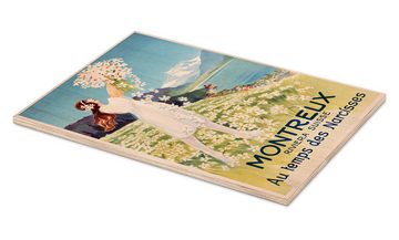 Posterlounge Holzbild Vintage Travel Collection, Montreux (französisch), Vintage Illustration