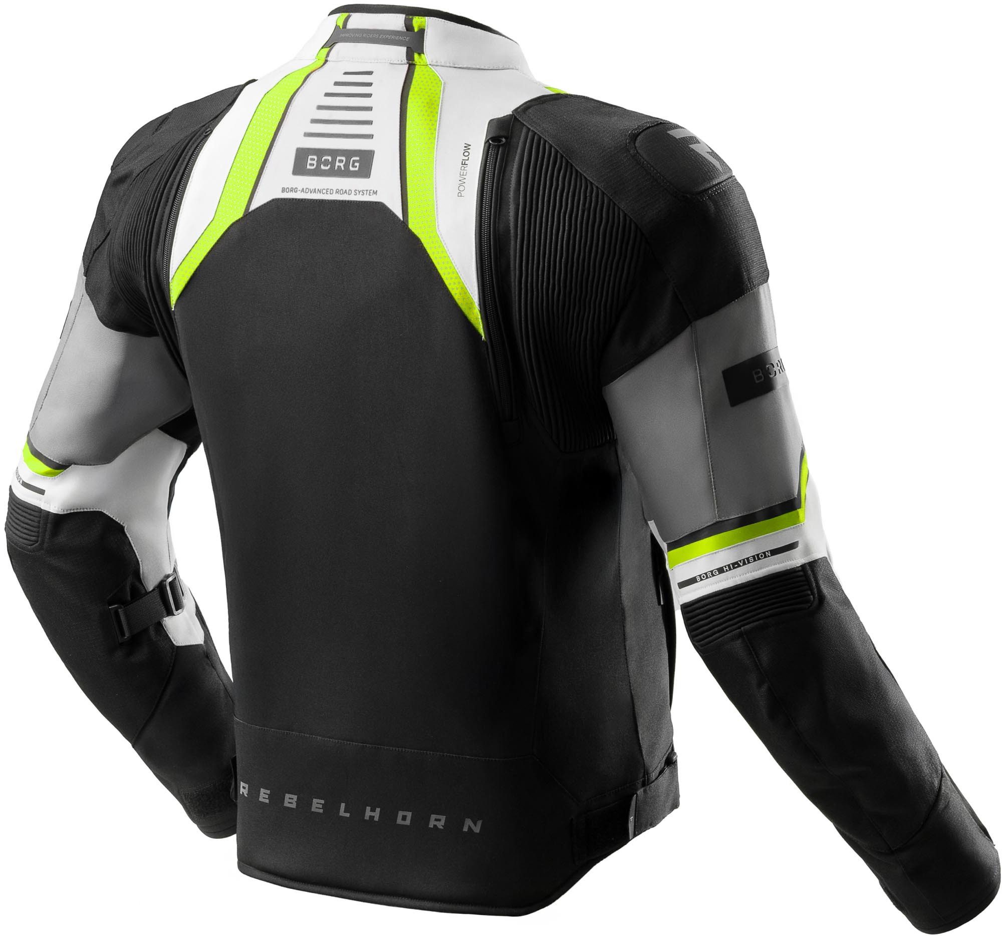 Rebelhorn Motorradjacke Borg 2 wasserdichte Motorrad Textiljacke Rückenprotektor enthalten,Verbindungsreißverschluss,Ellenbogenpro