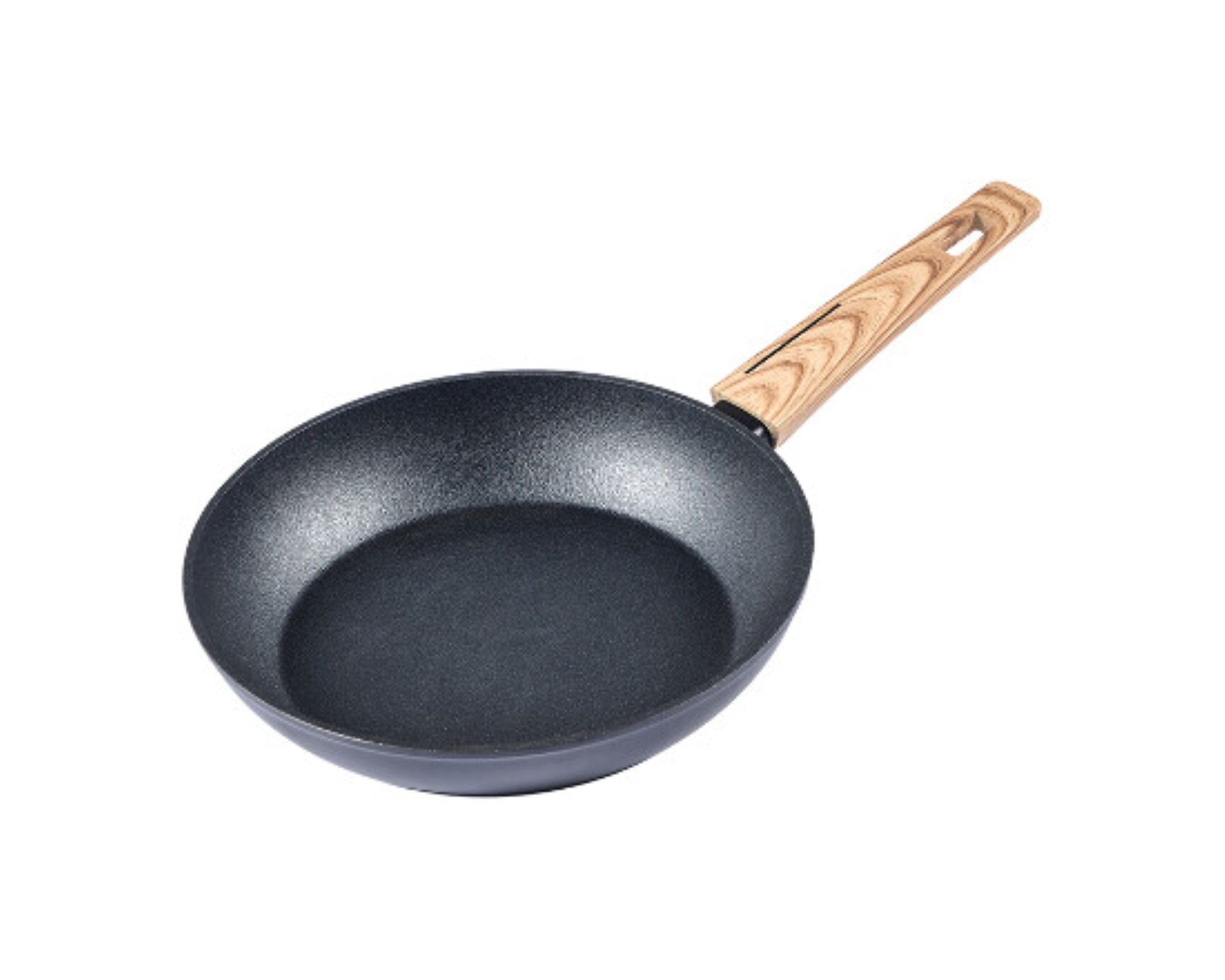 Schäfer Elektronik Bratpfanne in Schwarz mit Holzgriff - geeignet für alle Herdarten