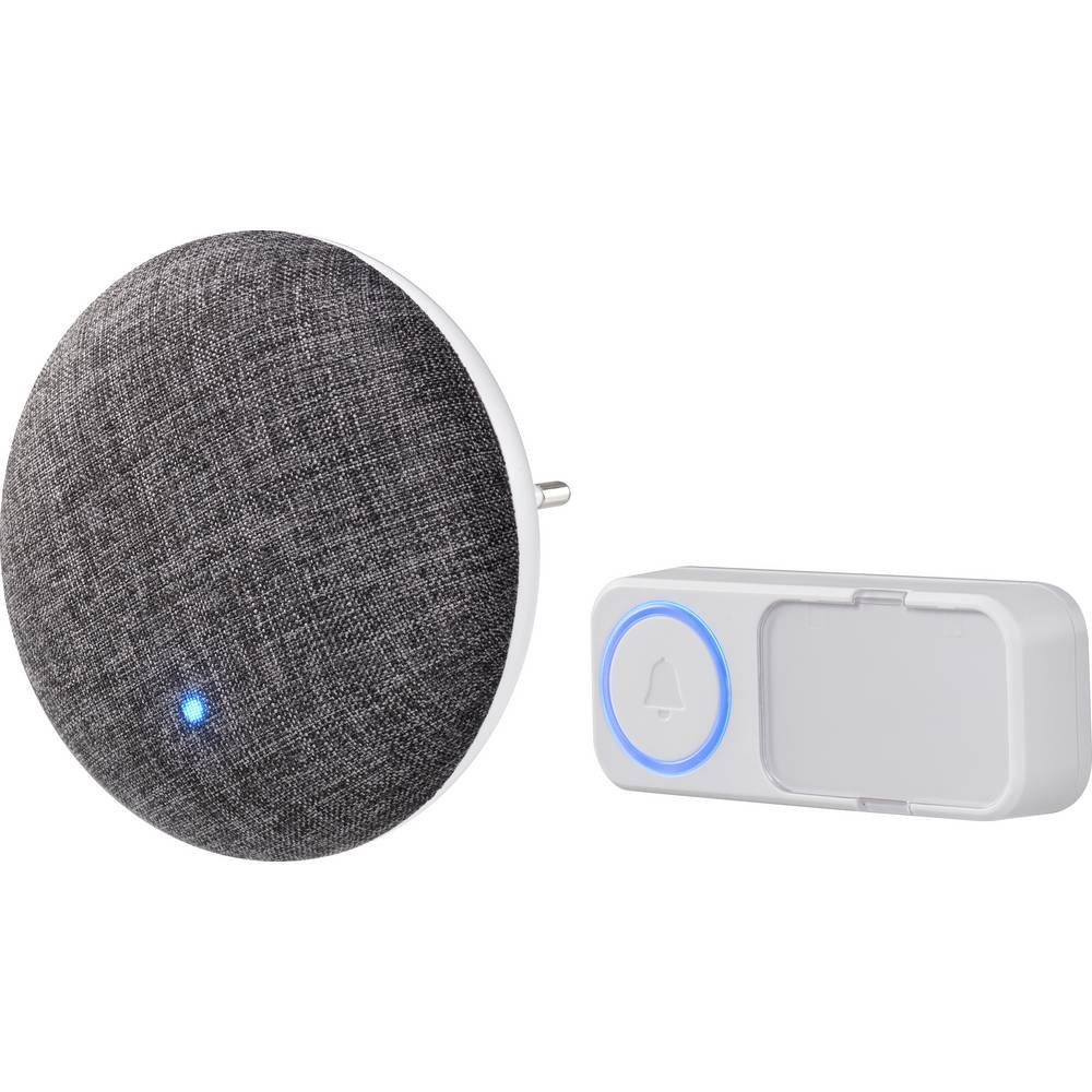 Sygonix Smart Home Türklingel Funk-Türglocke mit aufnehmbarem Klingelton, Stoffbezug, 433 SY-4671640 (mit Namensschild, selbst bespielbar)