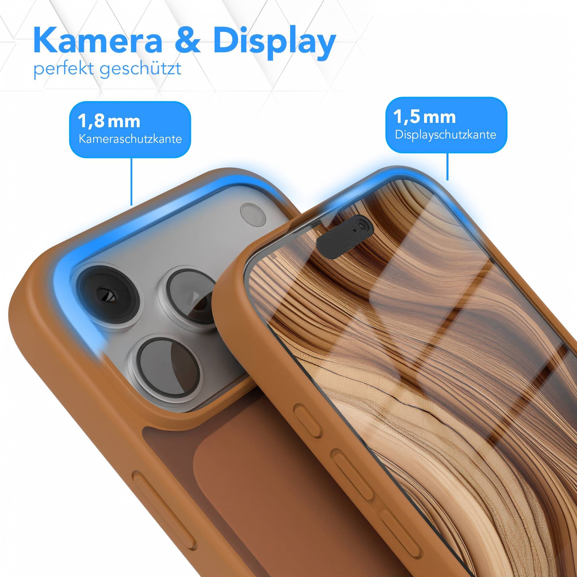 EAZY CASE Handyhülle Outdoor Case für Apple iPhone 17 Pro Max 6,9 Zoll, Handyhülle Outdoor Slimcover kratzfest transparent Braun – Bild 3 von 5