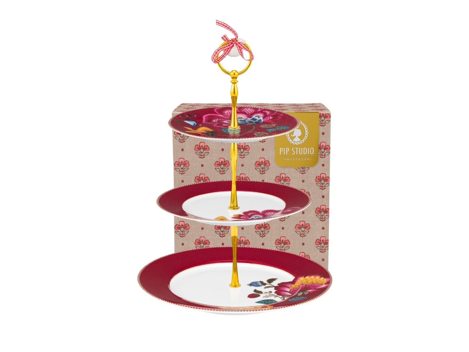PiP Studio Etagere Blooming Tales Fantasy Dark Red Etagere 3tlg, Porzellan, (Etageren)