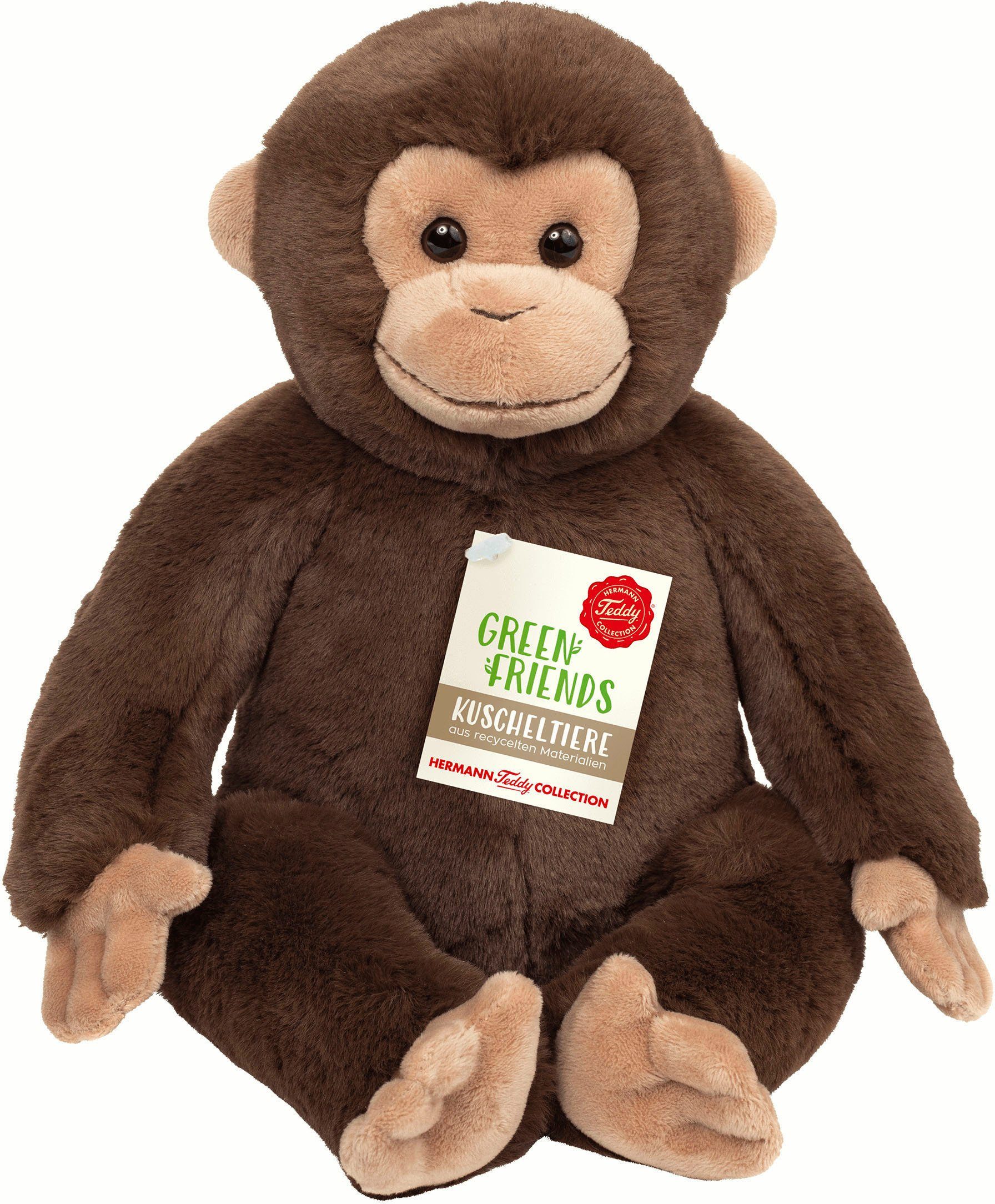 Teddy Hermann® Kuscheltier Green Friends, Affe 35 cm, braun, zum Teil aus recyceltem Material