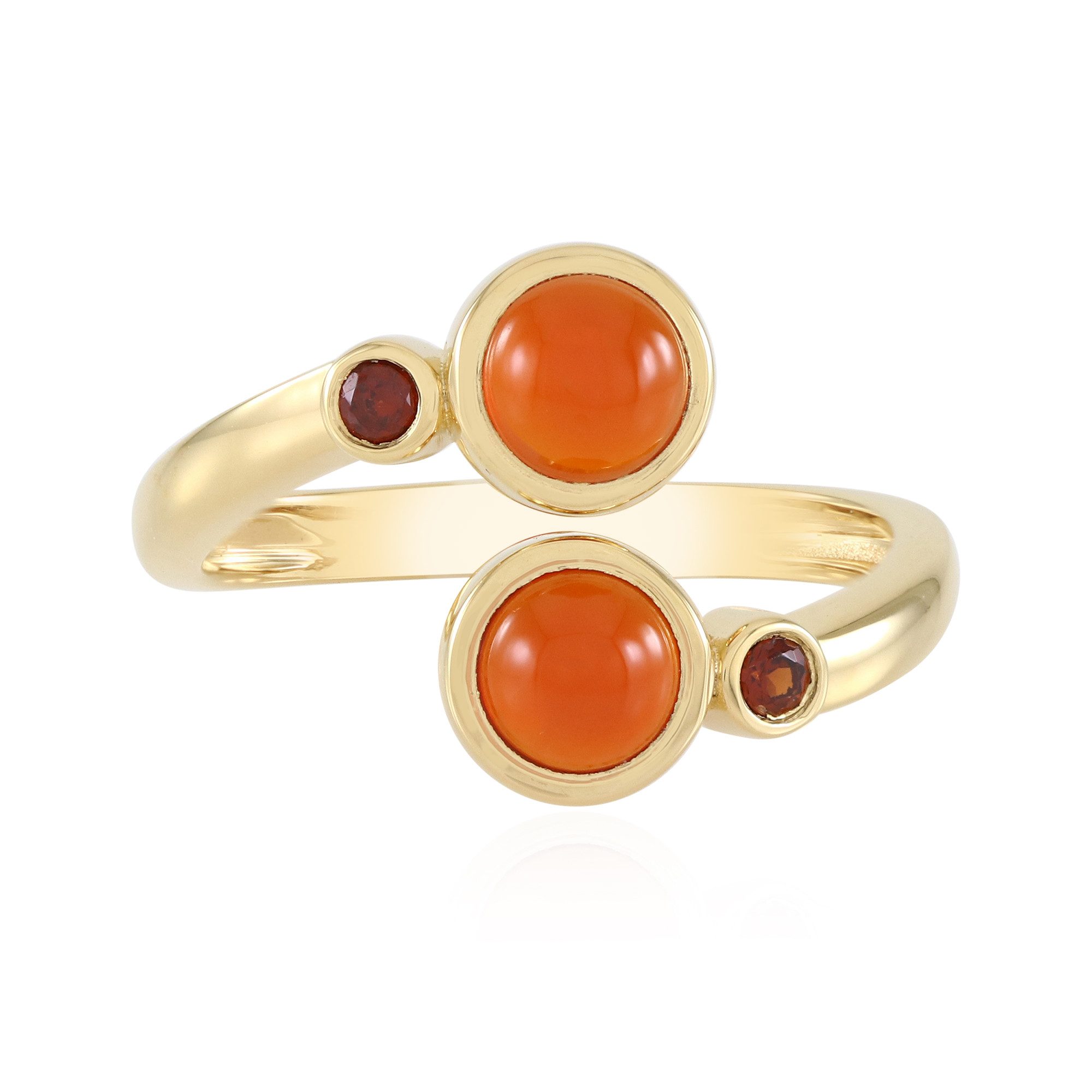 Cavill Silberring Cavill Silberring 1,08 ct Karneol 0,09 ct Granat verstellbar (1-tlg)