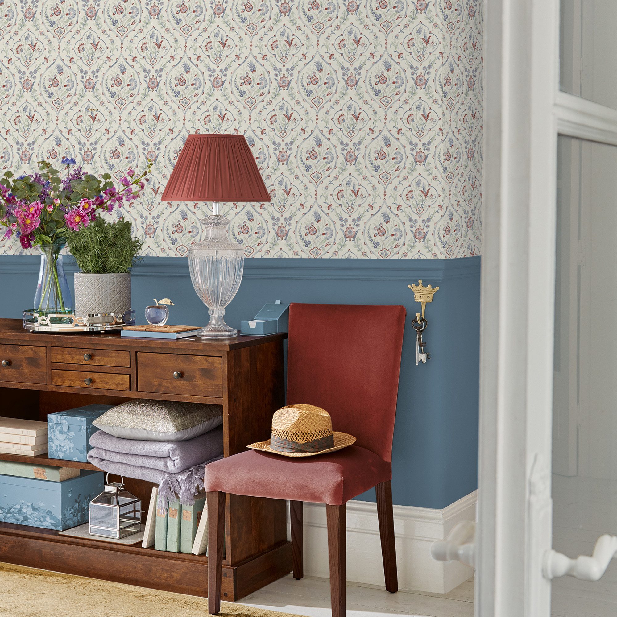 LAURA ASHLEY Vliestapete Foscot Damask, glatt, günstig online kaufen