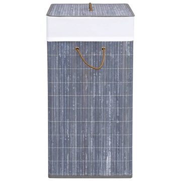 vidaXL Wäschekorb Bambus-Wäschekorb mit 2 Fächern Grau 100 L (1 St)