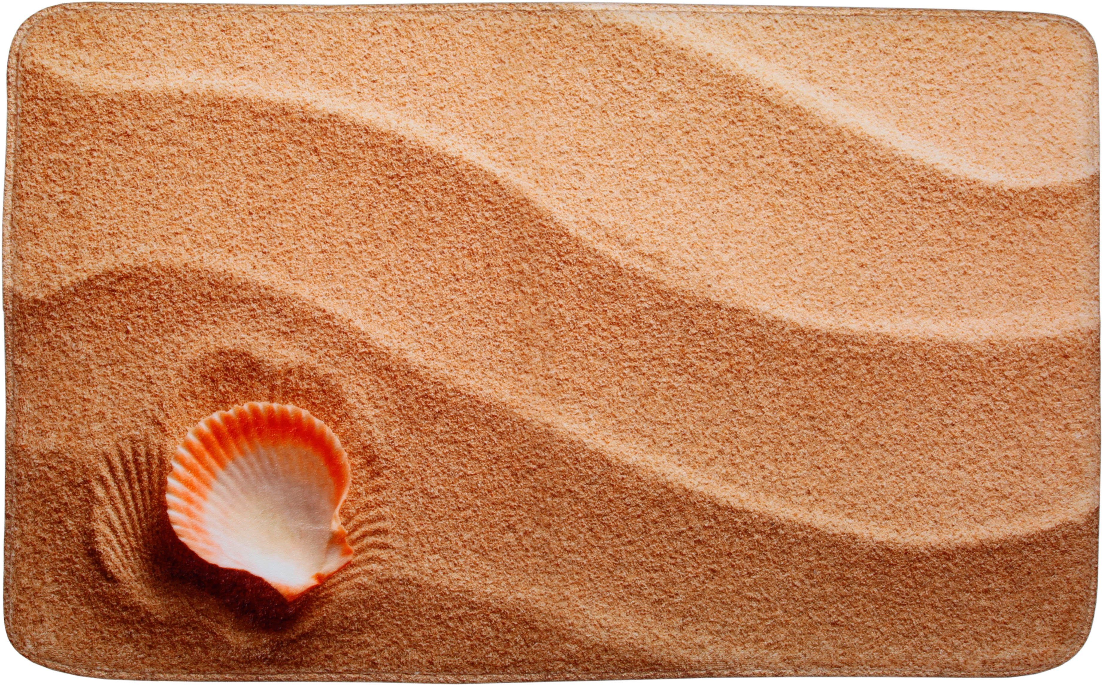 Sanilo Badematte Clam, Höhe 15 mm, schnell trocknend, Polyester, rechteckig, Memory Schaum