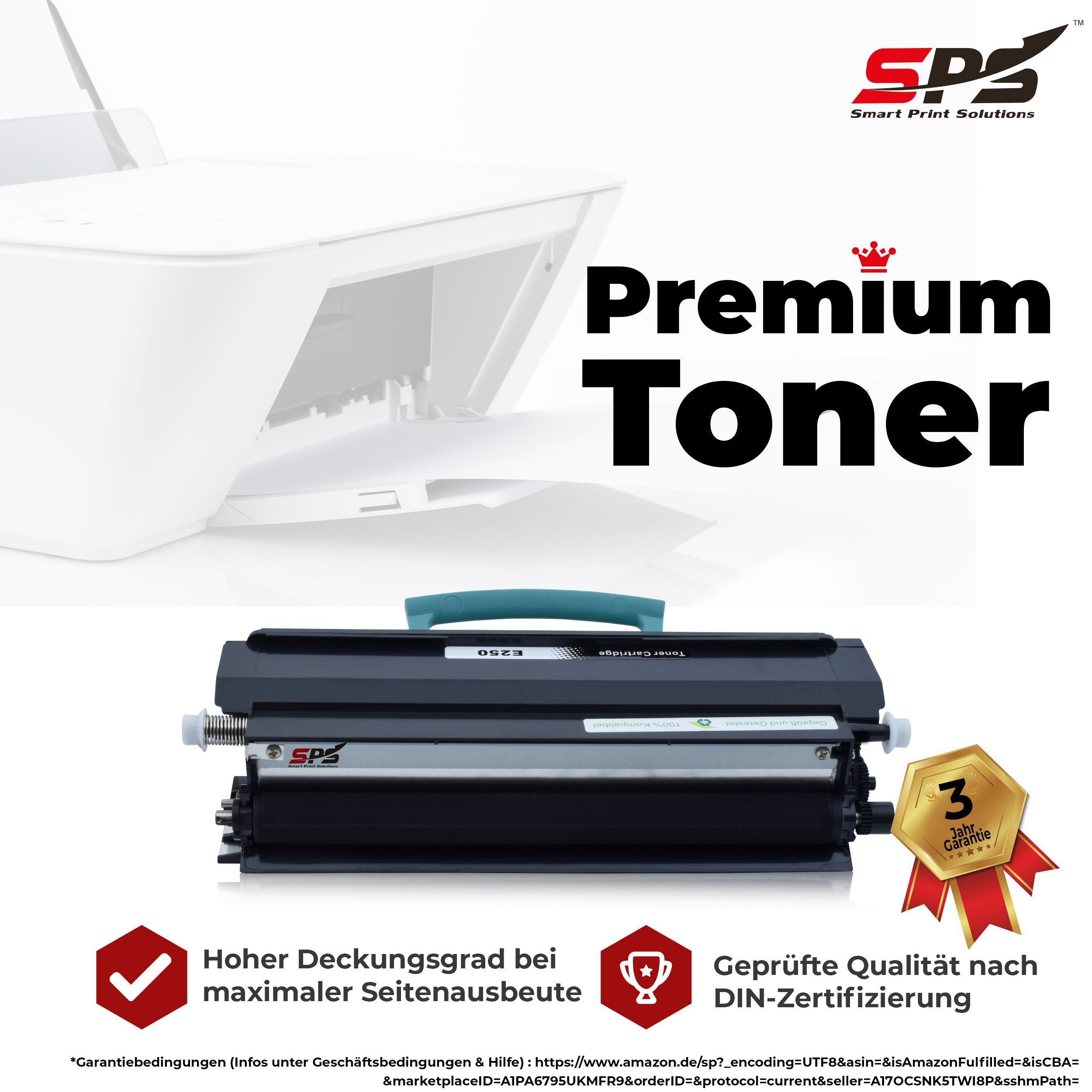 (1er E Optra Tonerkartusche für SPS Kompatibel Lexmark 350DN E250A21E, Pack)