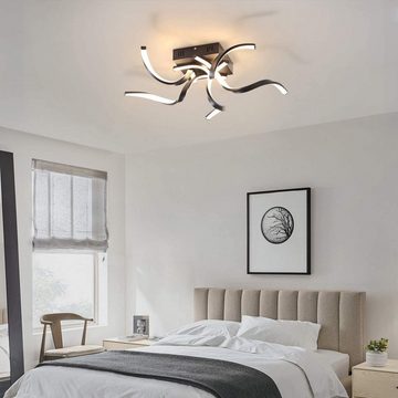 ZMH LED Deckenleuchte Wohnzimmer 65CM Wellenform Modern mit Fernbedienung, Kreatives Design, LED fest integriert, 3000-6000k, Dimmbar