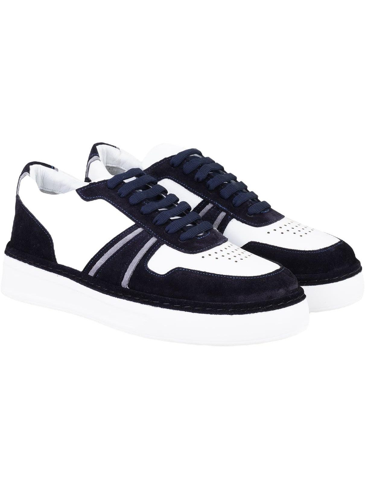Desa Herren-Freizeitschuhe aus Leder mit Schnürung – Synthetiksohle, flach Sneaker