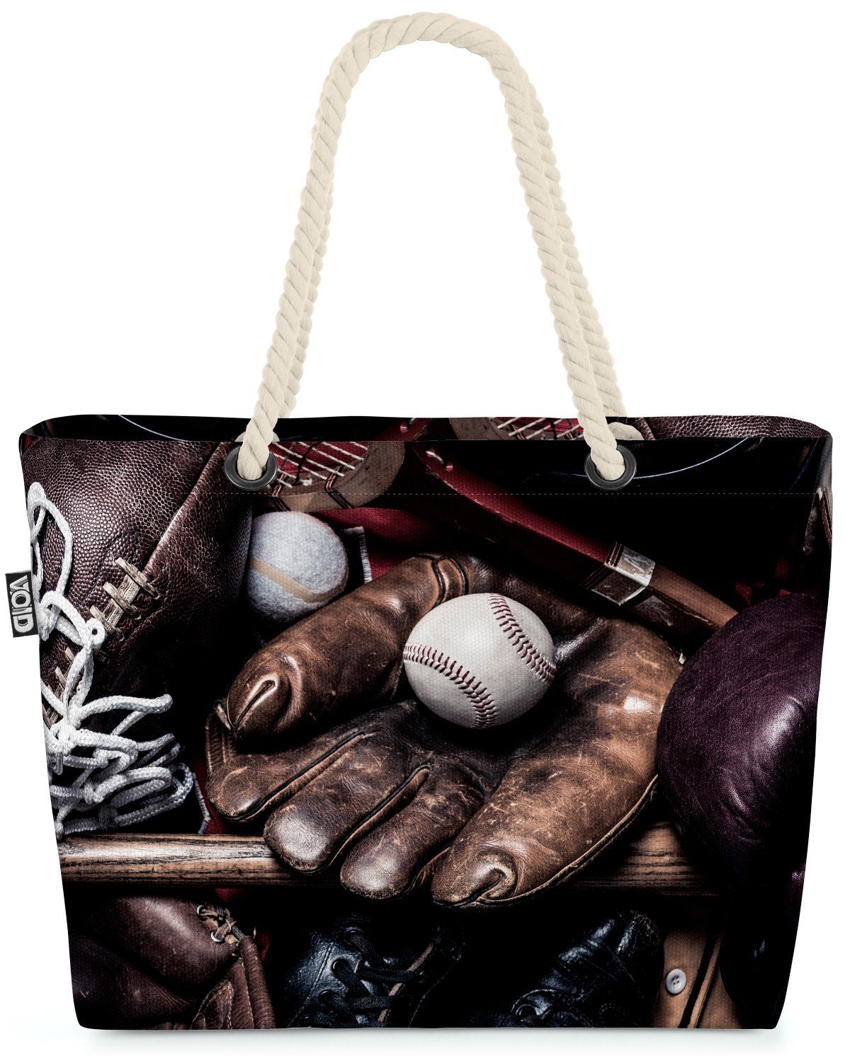VOID Strandtasche (1-tlg), Vintage Sportausrüstung baseballhandschuh boxhandschuh american footb