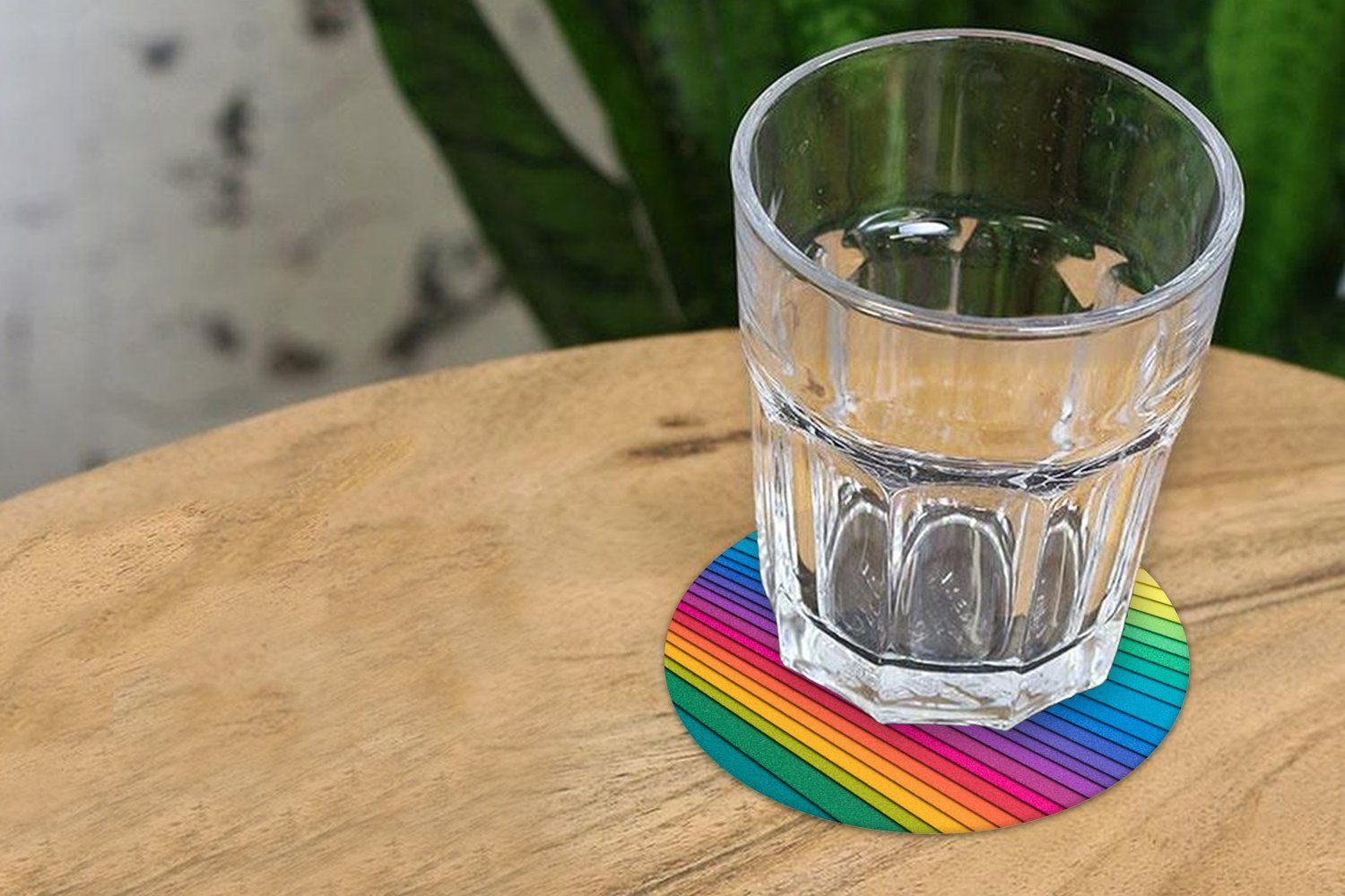 für Regenbogenfarbenes Korkuntersetzer, 6-tlg., Glasuntersetzer Gläser, Tasse, Tassenuntersetzer, MuchoWow Papier, Zubehör Getränkeuntersetzer, Becher