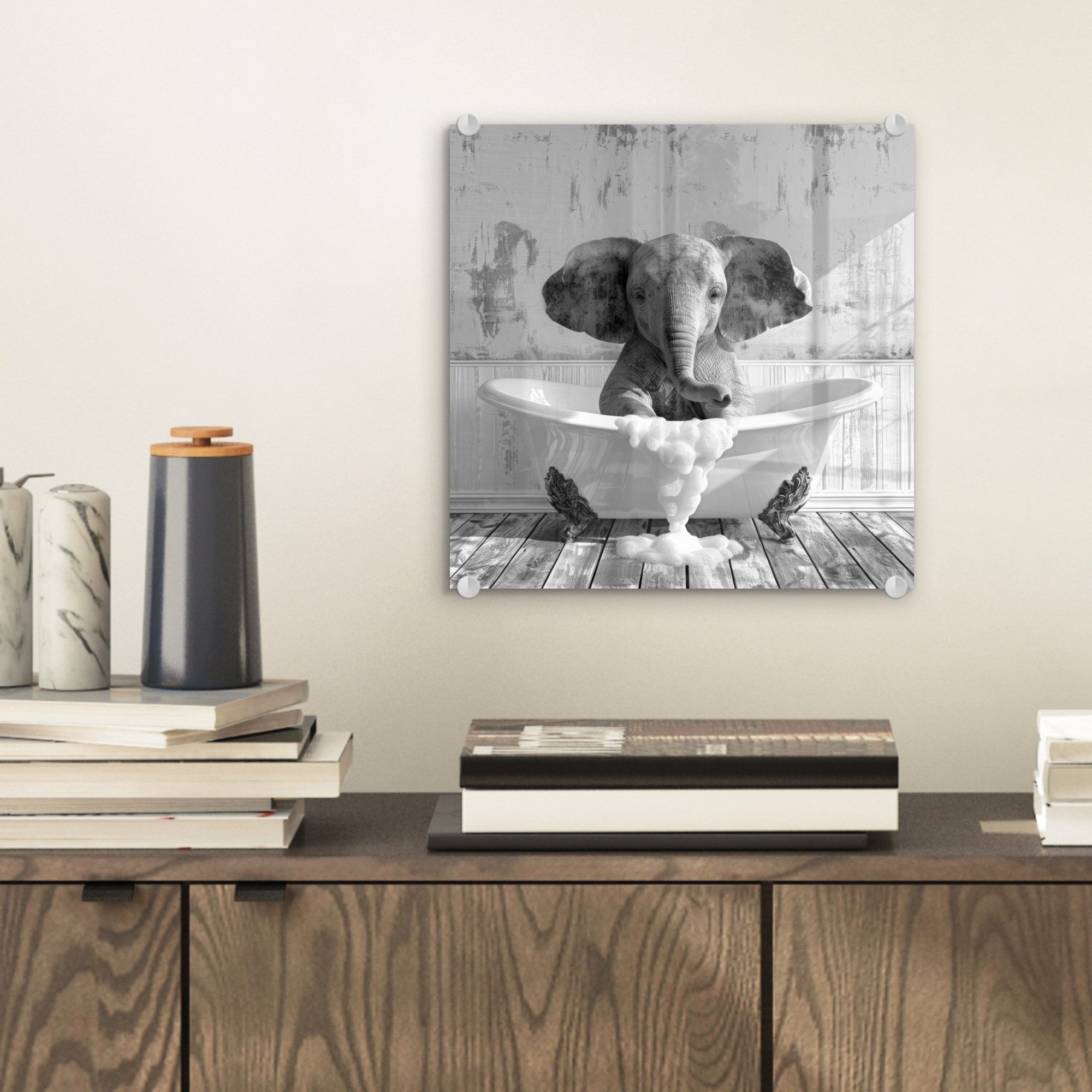MuchoWow Acrylglasbild Elefant - Vintage - günstig online kaufen