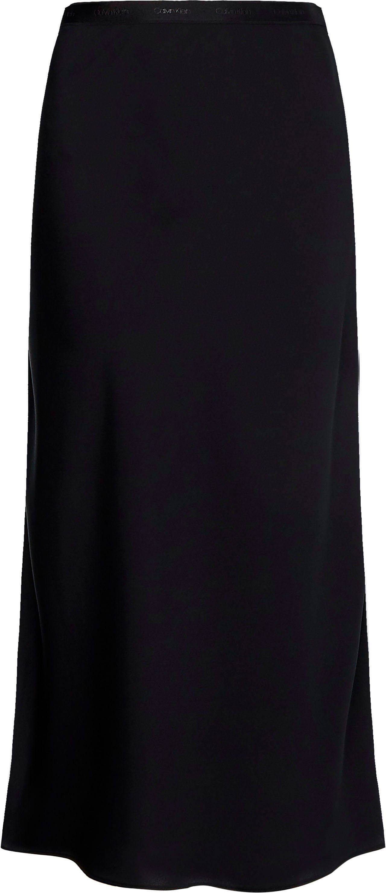 Calvin Klein in SKIRT Webrock Black RECYCLED Klein MIDI Calvin der Elastiktape CUT mit Ck Taille BIAS CDC