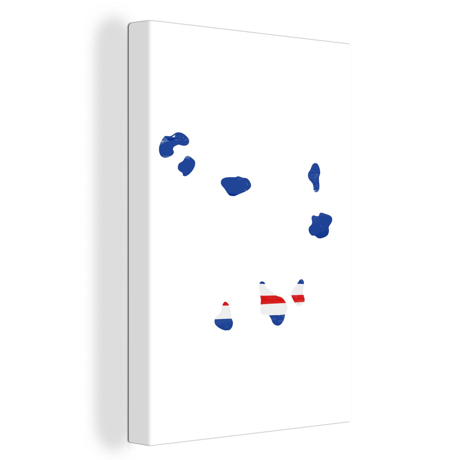 OneMillionCanvasses® Leinwandbild Kap Verde - Karte - Flagge, (1 St), Leinwandbild fertig bespannt inkl. Zackenaufhänger, Gemälde, 20x30 cm