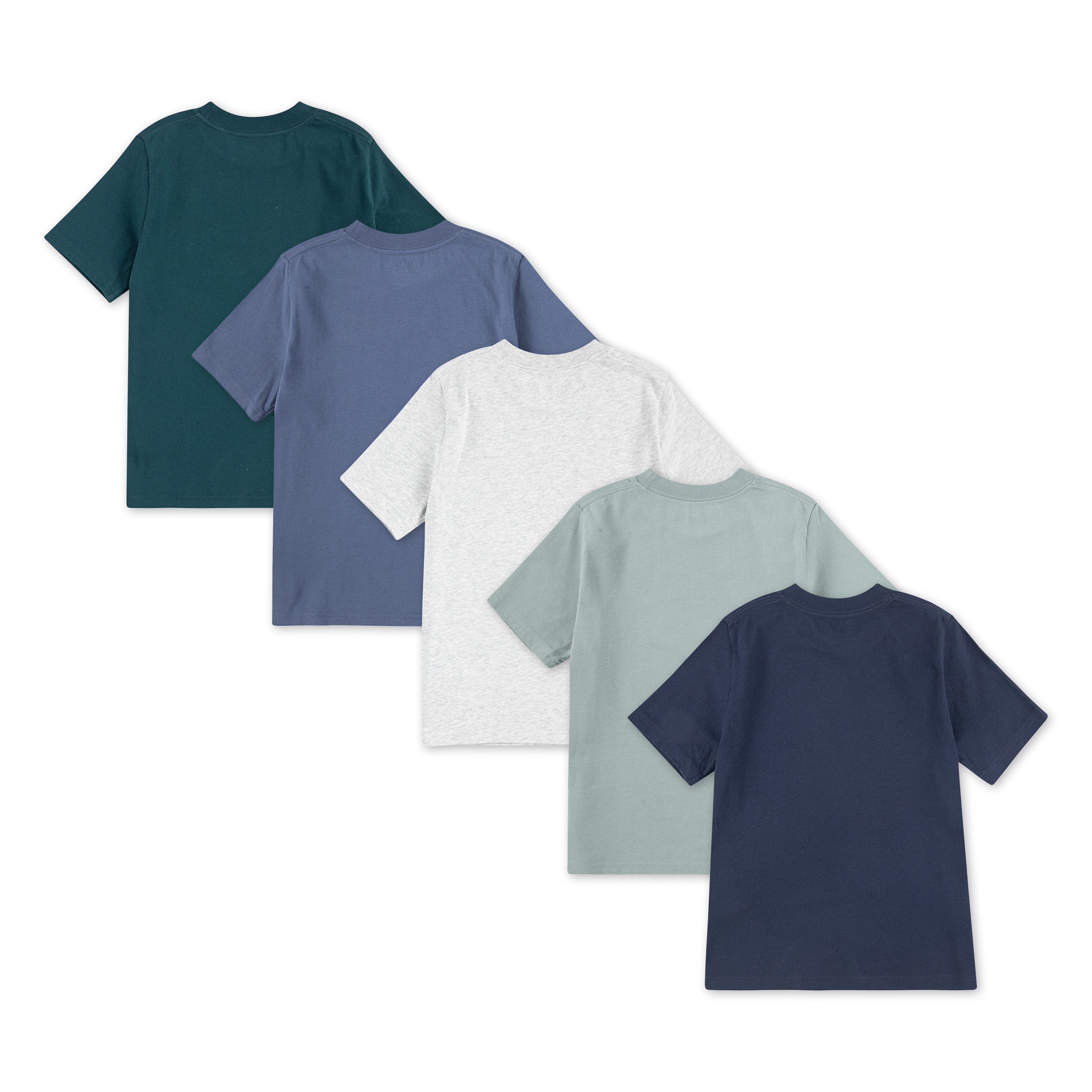 Abercrombie Kids T-Shirt (Packung, 5-tlg) Vorne mit kleiner Elch-Stickerei