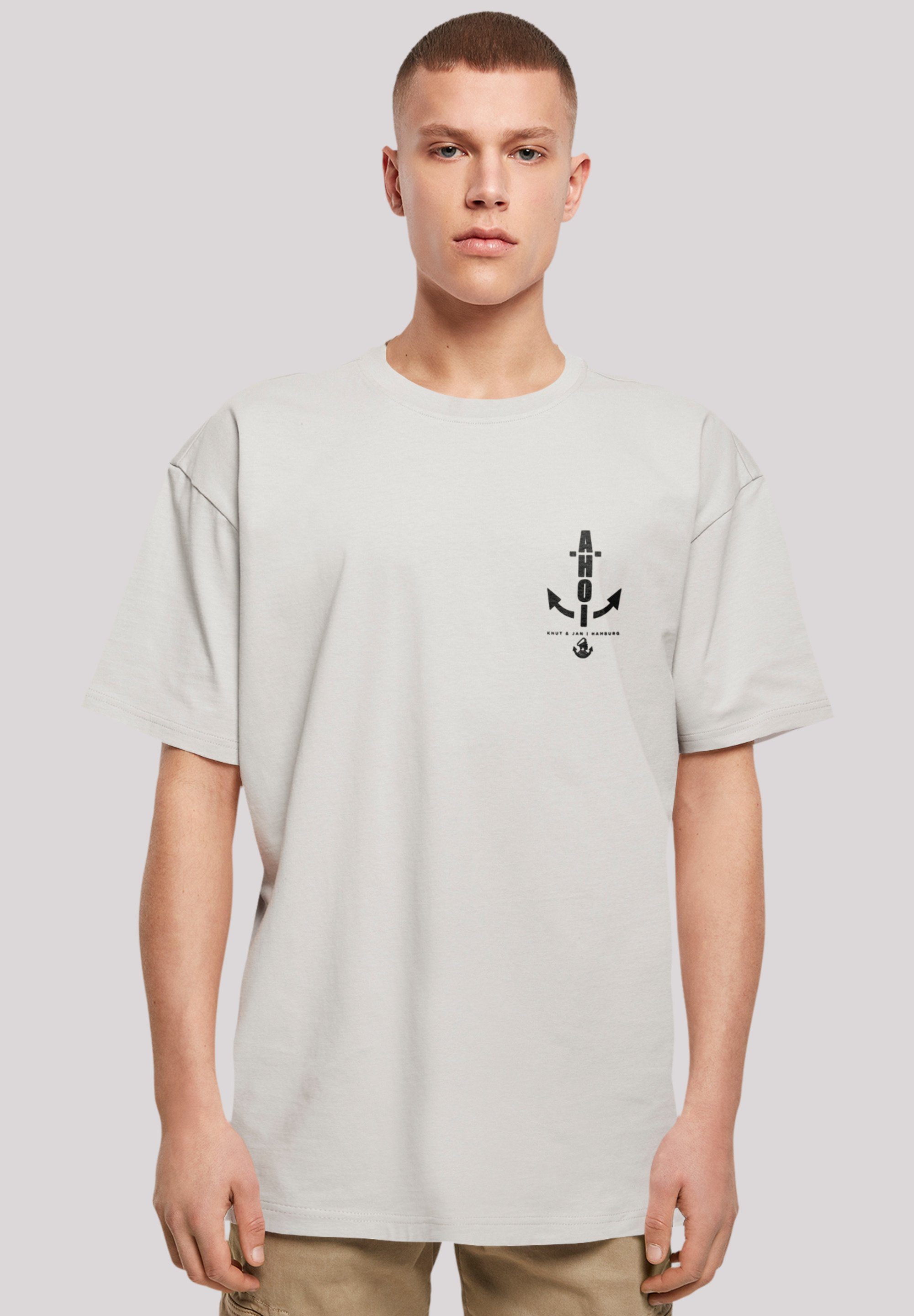 F4NT4STIC T-Shirt Ahoi Anker Knut & Jan Hamburg Print lightasphalt | T-Shirts