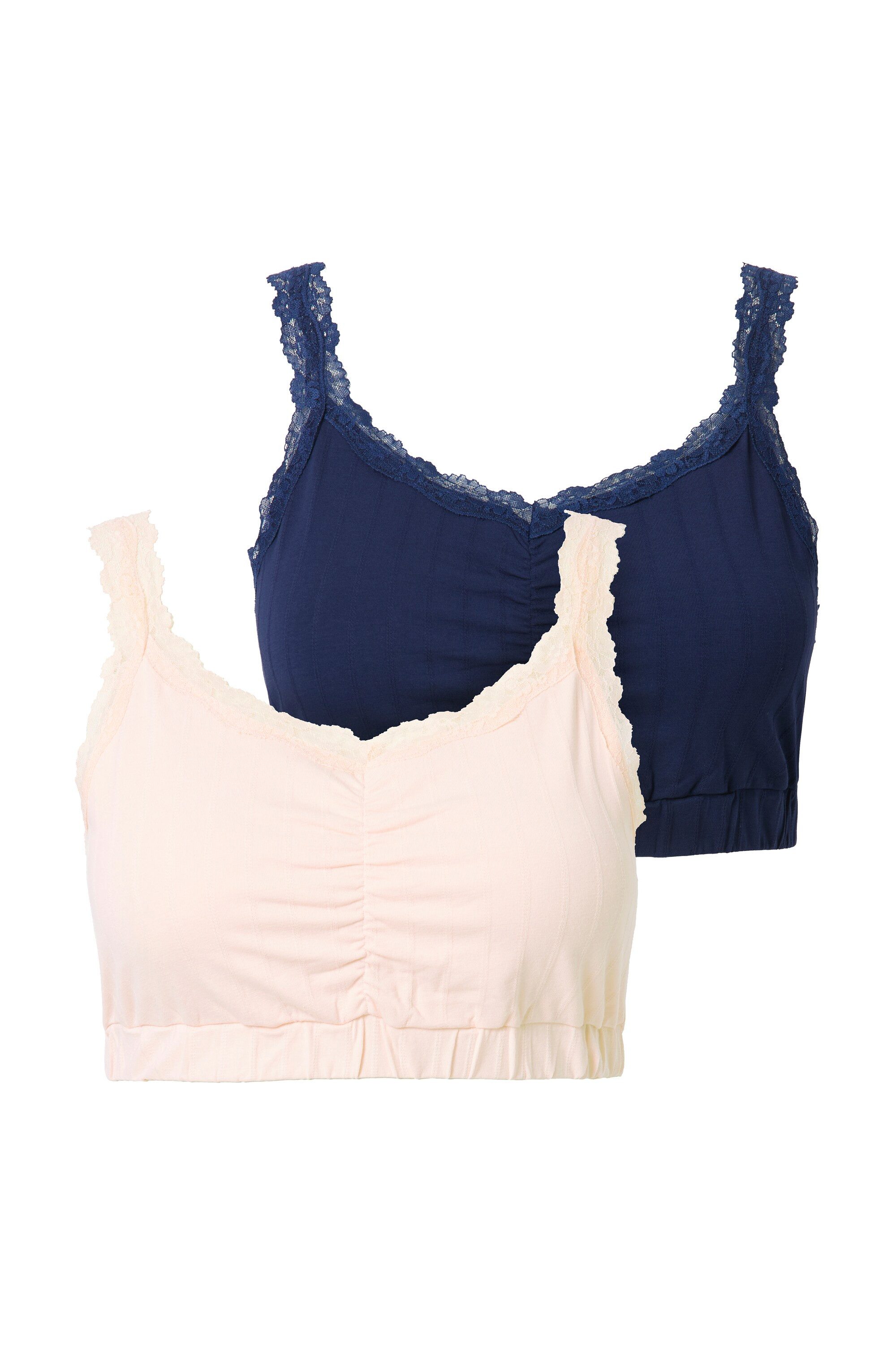 Ulla Popken Bustier Bustiers 2er-Pack Spitzenkante Ajourjersey günstig online kaufen