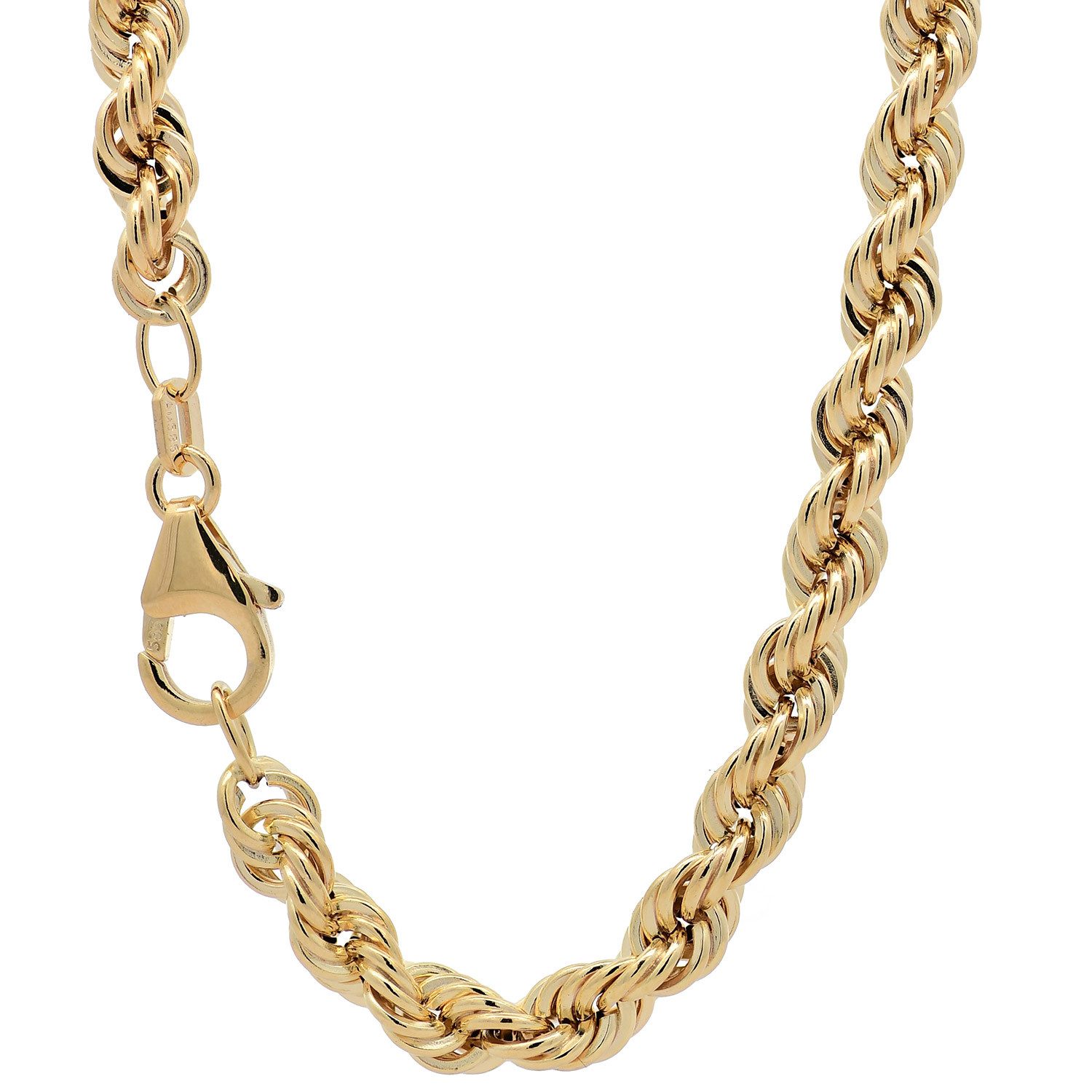 HOPLO Goldkette Goldkette Kordelkette Länge 42cm - Breite 4,5 mm - 585-14 K günstig online kaufen