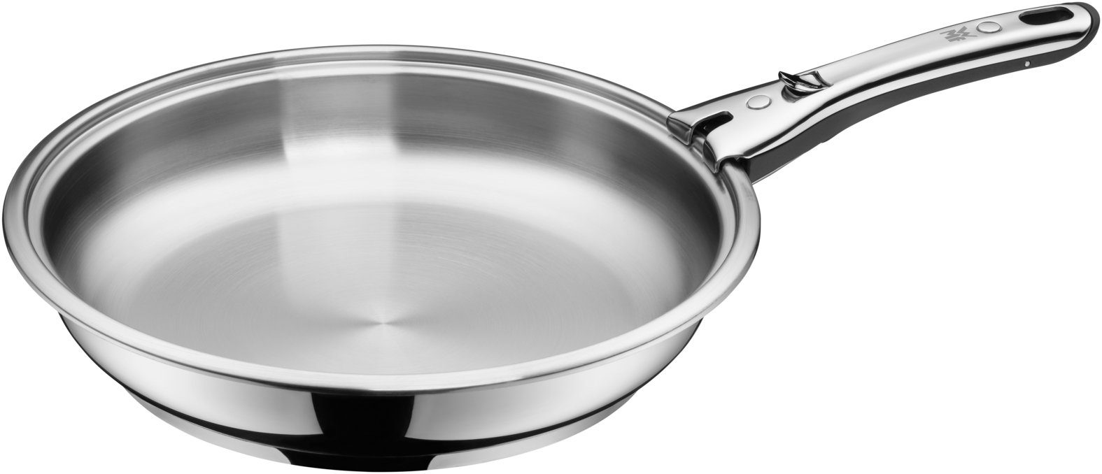 WMF Bratpfanne Click&Serve Bratpfanne, 28 cm, Cromargan Edelstahl rostfrei 18/10 (28 cm, 1-tlg., optimal für Herdplatten mit Ø 22 cm), TransTherm-Allherdboden