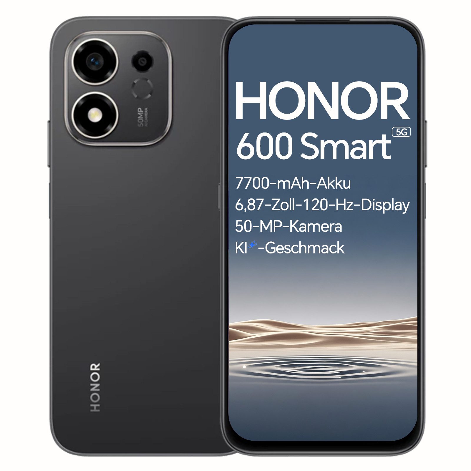 Honor HONOR 600 Smart 5G Smartphone 7700mAh Akku 45W SuperCharge AI-Taste Smartphone (256 GB Speicherplatz)