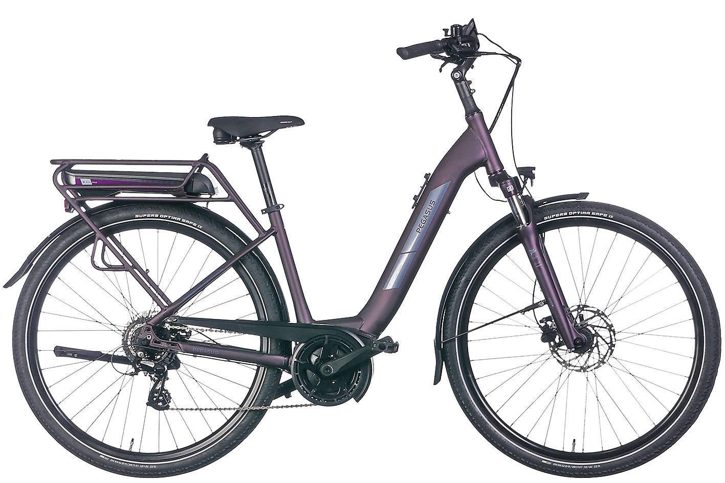 Pegasus E-Bike Pegasus Solero E8 Plus 500 Wh Damen lila 2024, 8 Gang SHIMANO Altus RD-M310, Kettenschaltung, Bosch Active Line Plus, 500 Wh