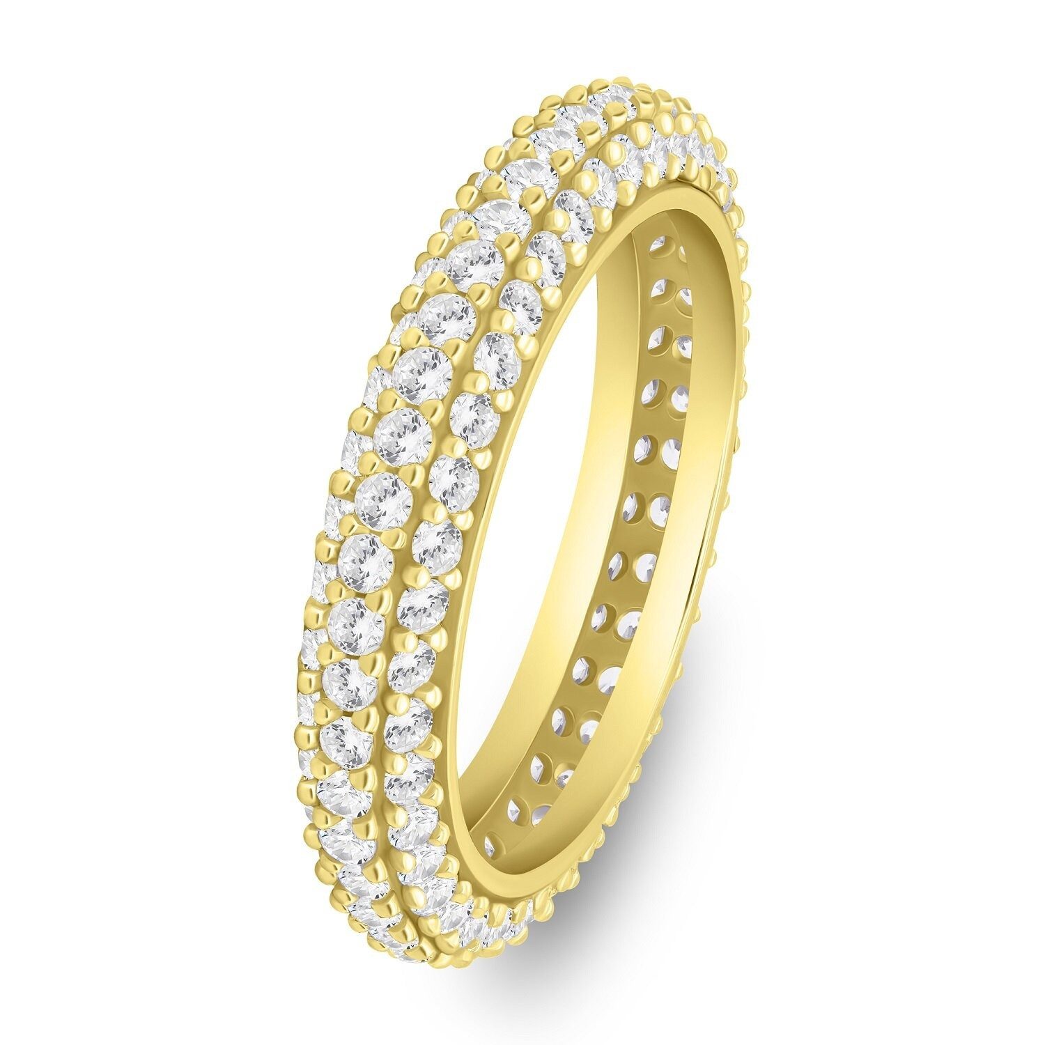 Brilio Silver Fingerring Funkelnder, vergoldeter Ring mit klaren Zirkonen RI093Y