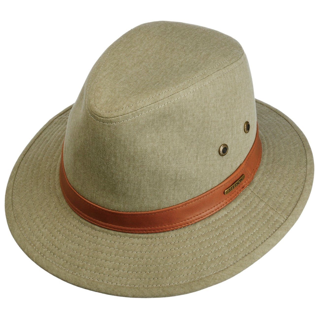 Stetson Sonnenhut (1-St) Stoffhut mit Lederband